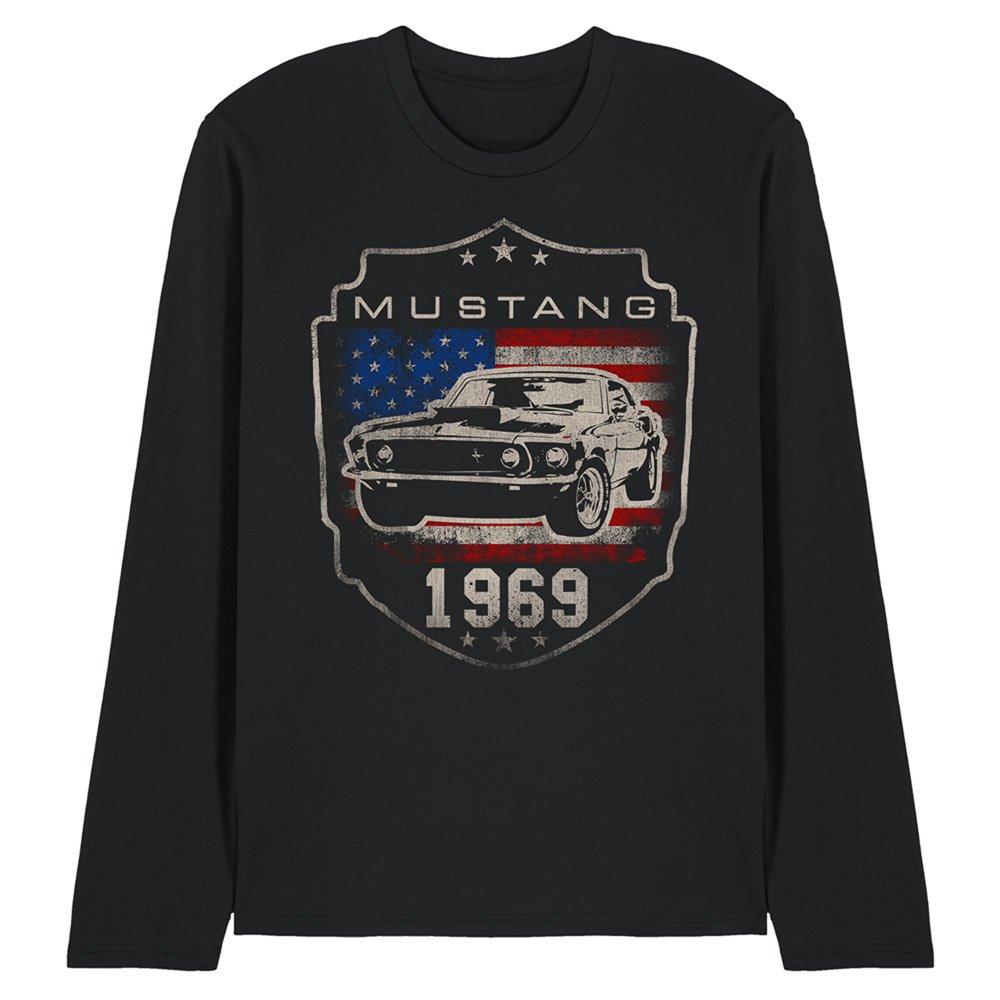 Ford Ford Mustang 1969 Flag Long Sleeve T-Shirt Black