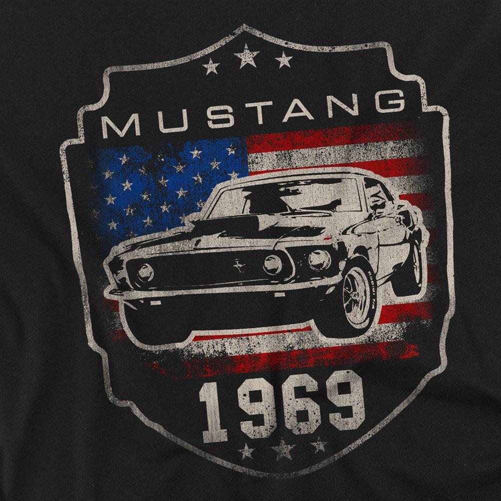 Black - Ford - Ford Mustang 1969 Flag Long Sleeve T-Shirt Black - 2