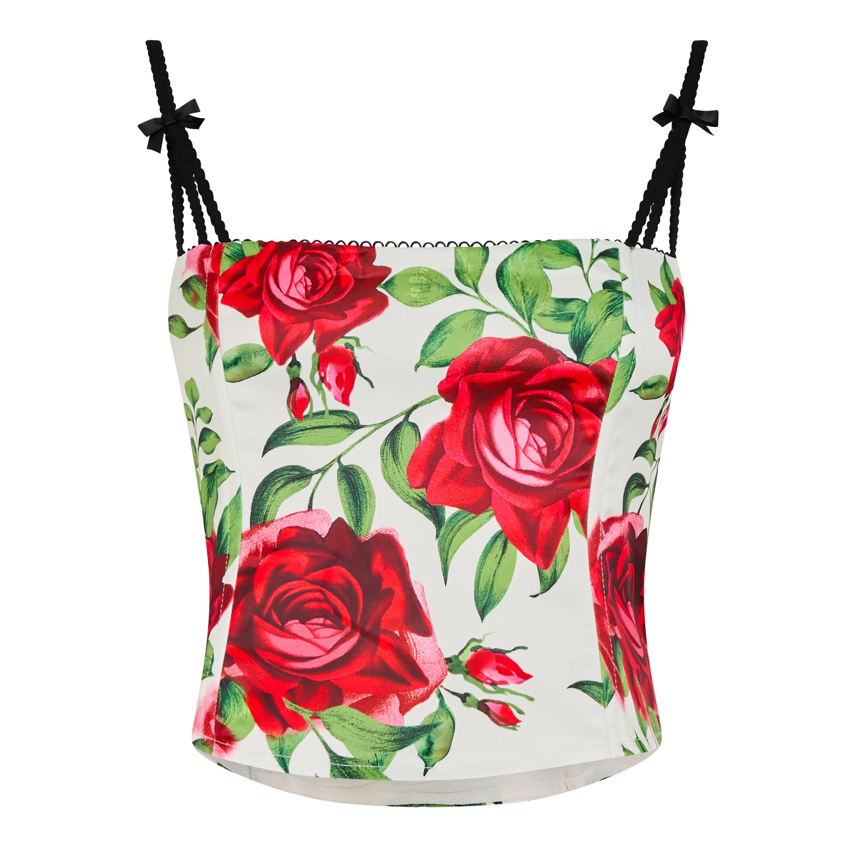 Roses - Jaded London - Scarlet Satin Corset Top - 5