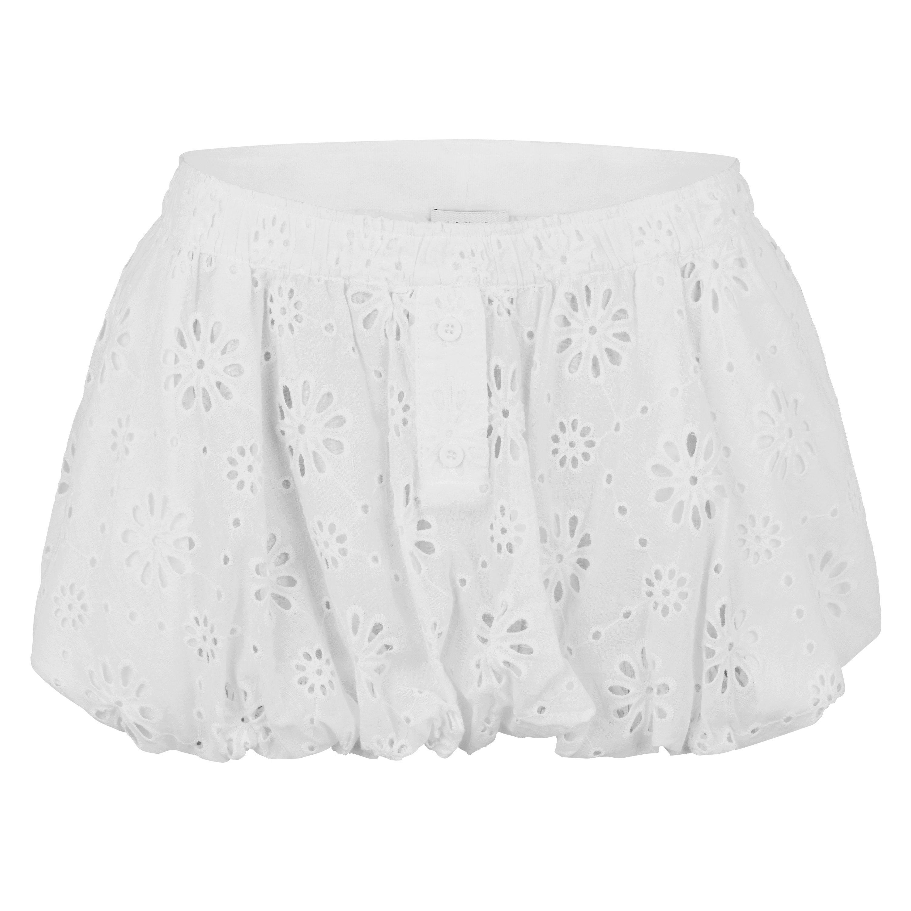 White - Jaded London - Broderie Lulu Puffball Boxer Micro Skirt - 5
