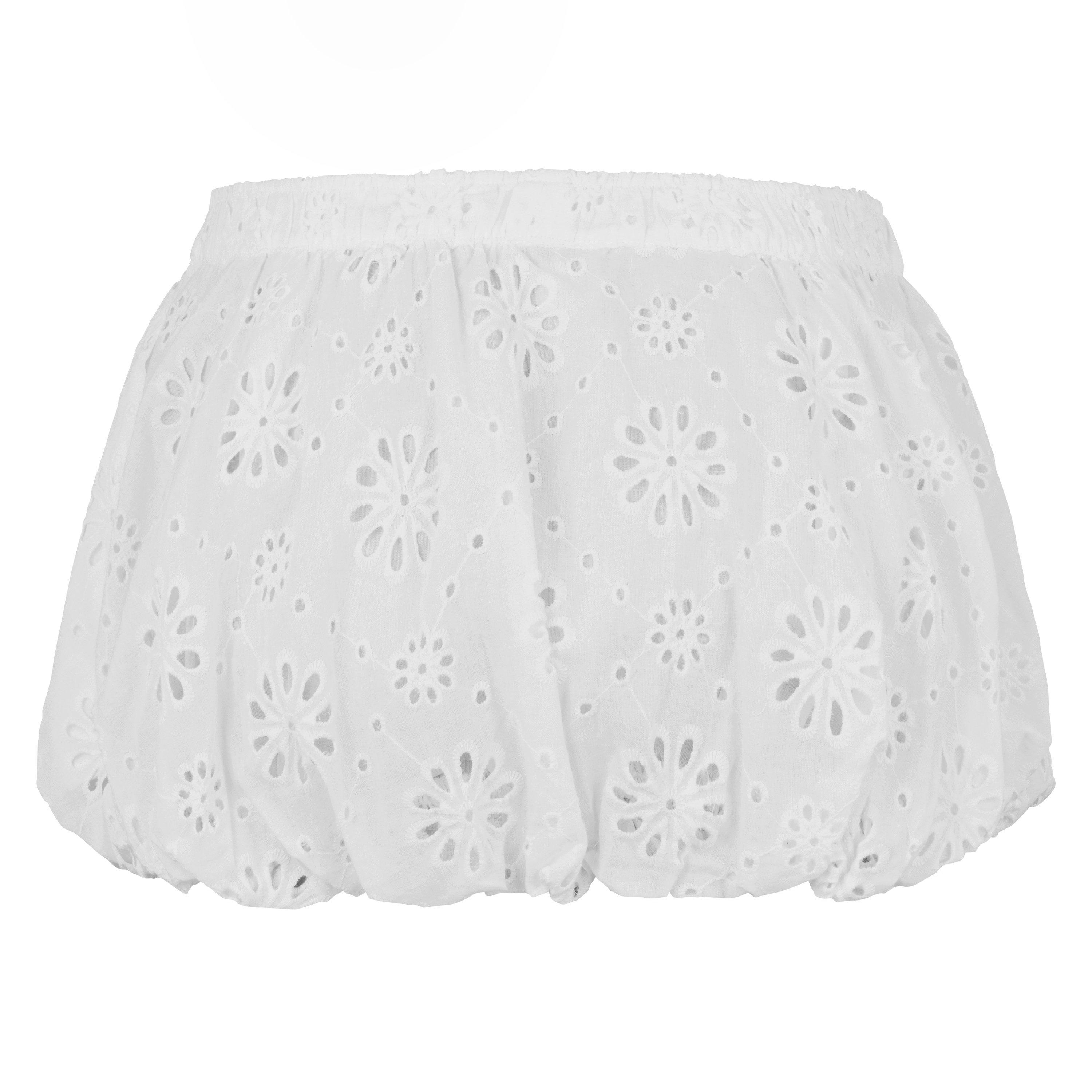 White - Jaded London - Broderie Lulu Puffball Boxer Micro Skirt - 6