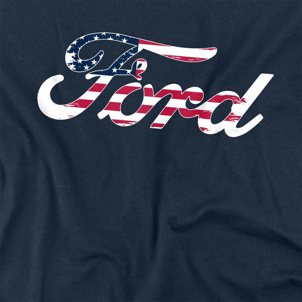 Navy - Ford - Ford Flag Logo Long Sleeve T-Shirt Navy - 2