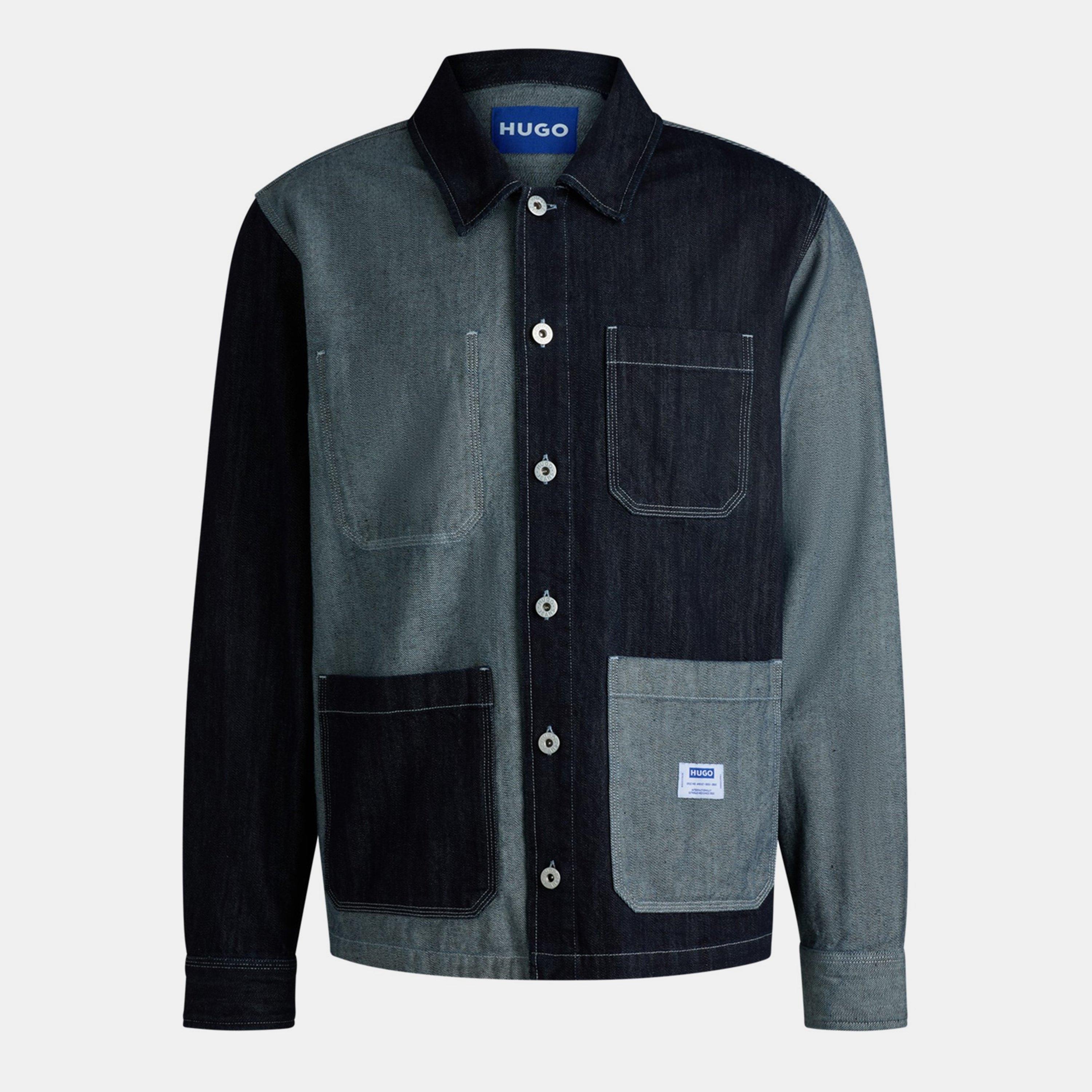 Dark Blue 401 - Hugo - Men's Eberse 01 Structured Denim Jacket
