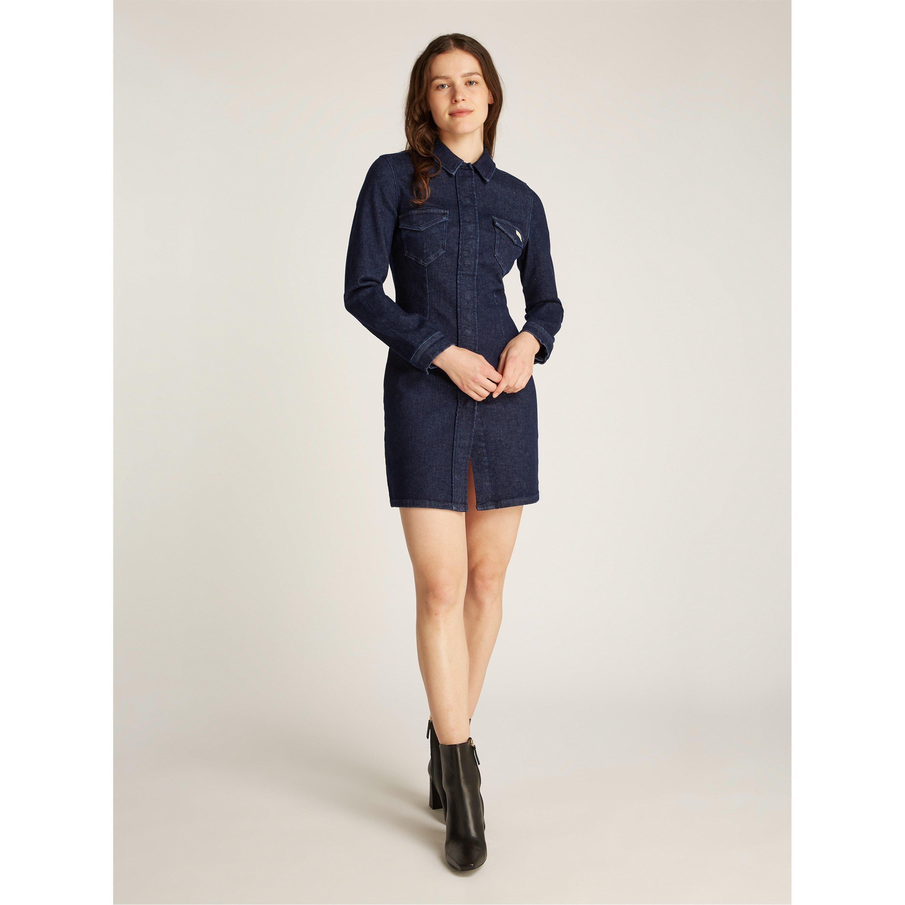 Denim ispiranje - Calvin Klein Jeans - Women's Darted Lean Denim Shirt Dress - 1