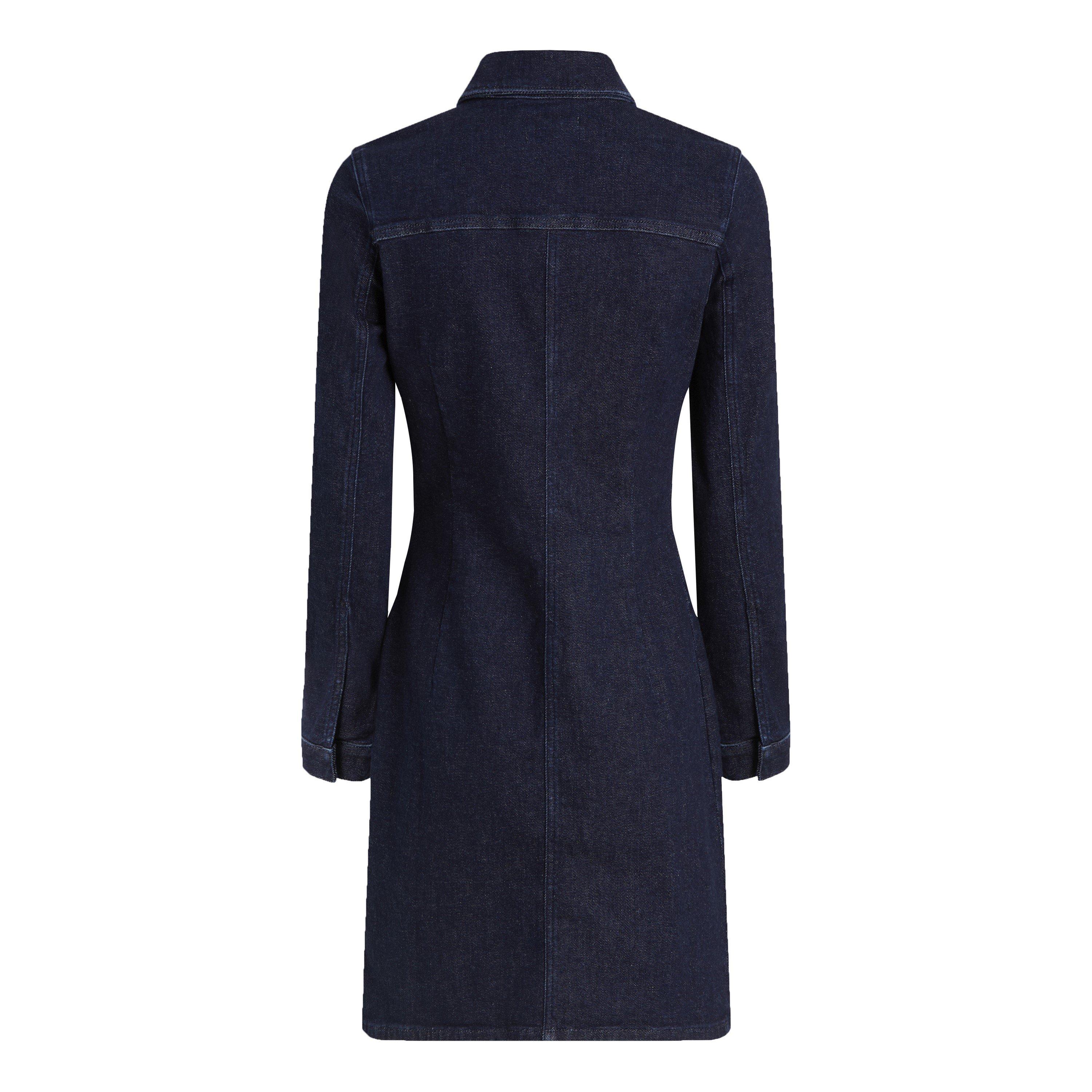 Denim Rinse - Calvin Klein Jeans - Women's Darted Lean Shirt Denim Dress - 6