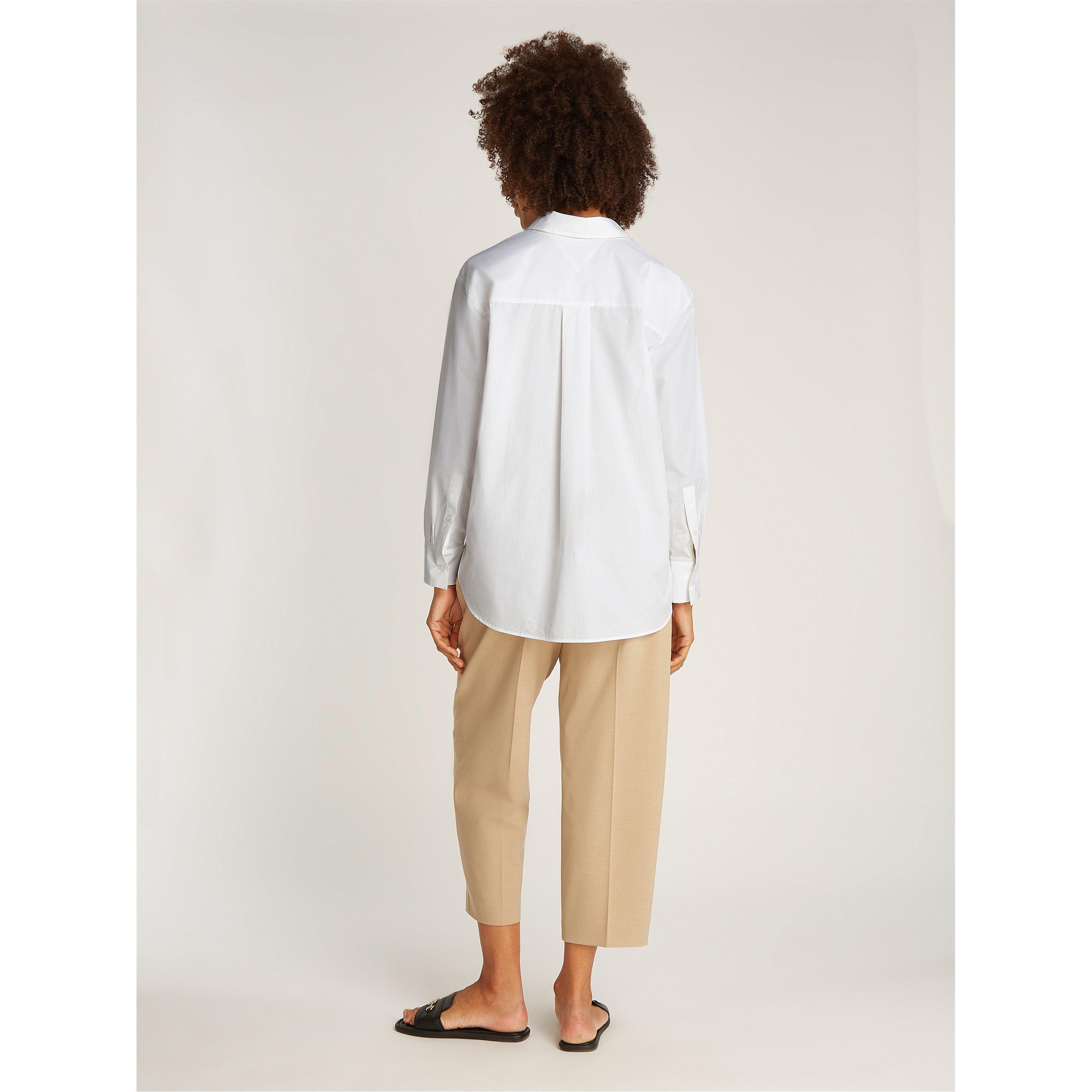Optic White - Tommy Hilfiger - Women's Easy Fit Long-Sleeve Patterned Shirt - 4