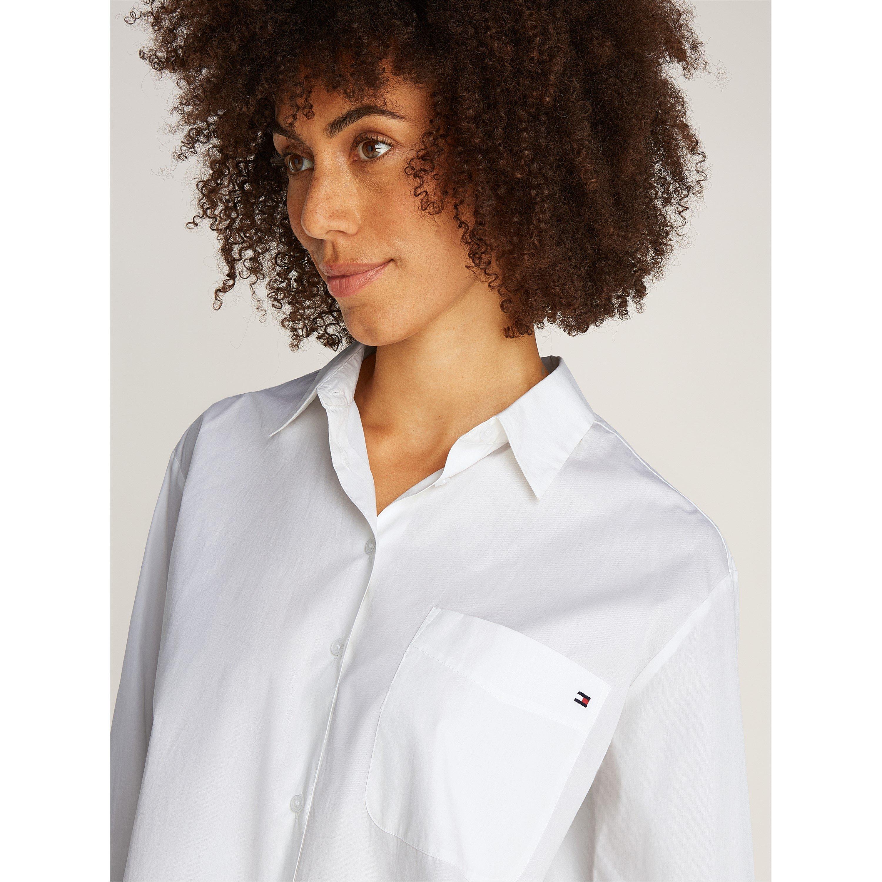 Optic White - Tommy Hilfiger - Women's Easy Fit Long-Sleeve Patterned Shirt - 5