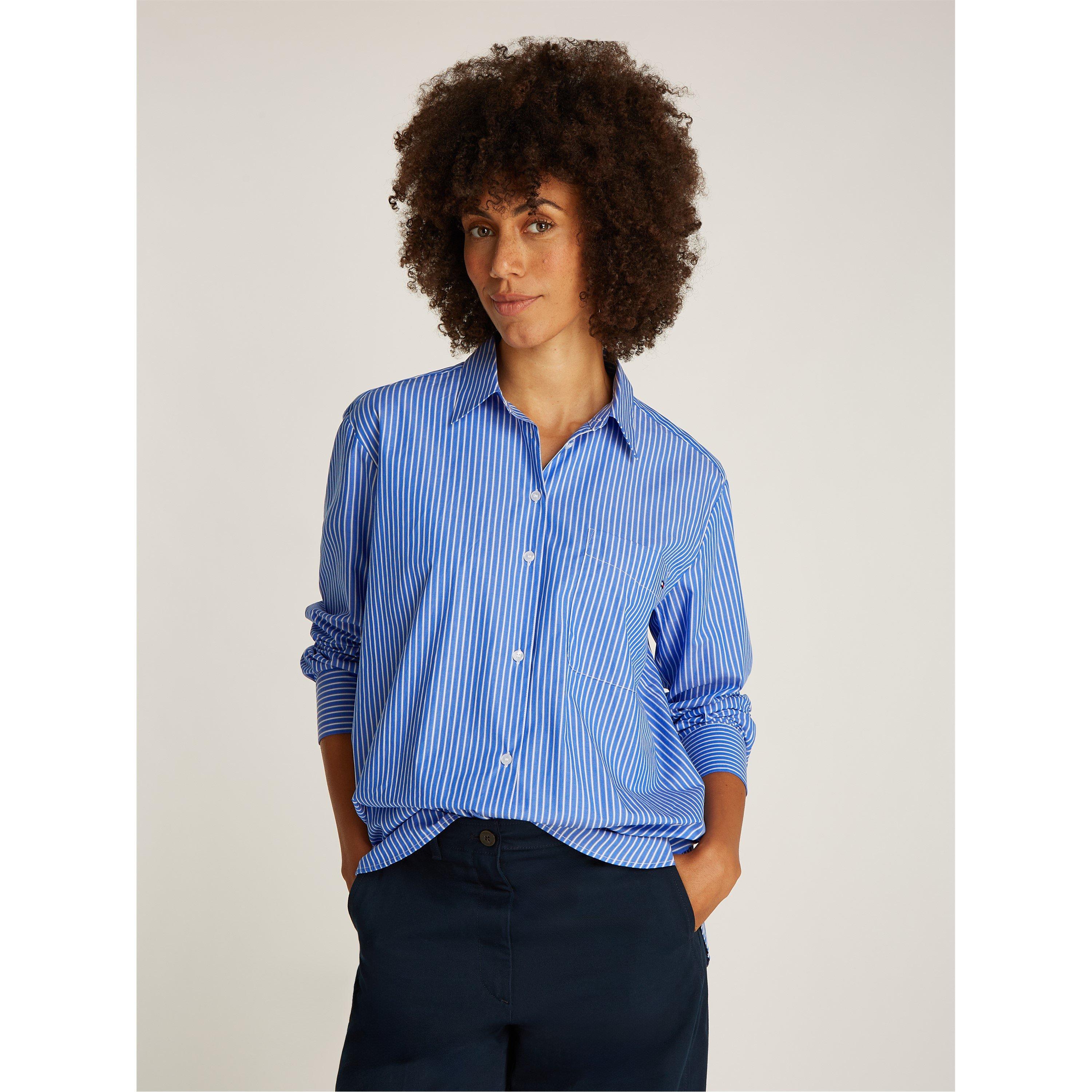 Blue Stp - Tommy Hilfiger - Women's Easy Fit Long-Sleeve Patterned Shirt - 3