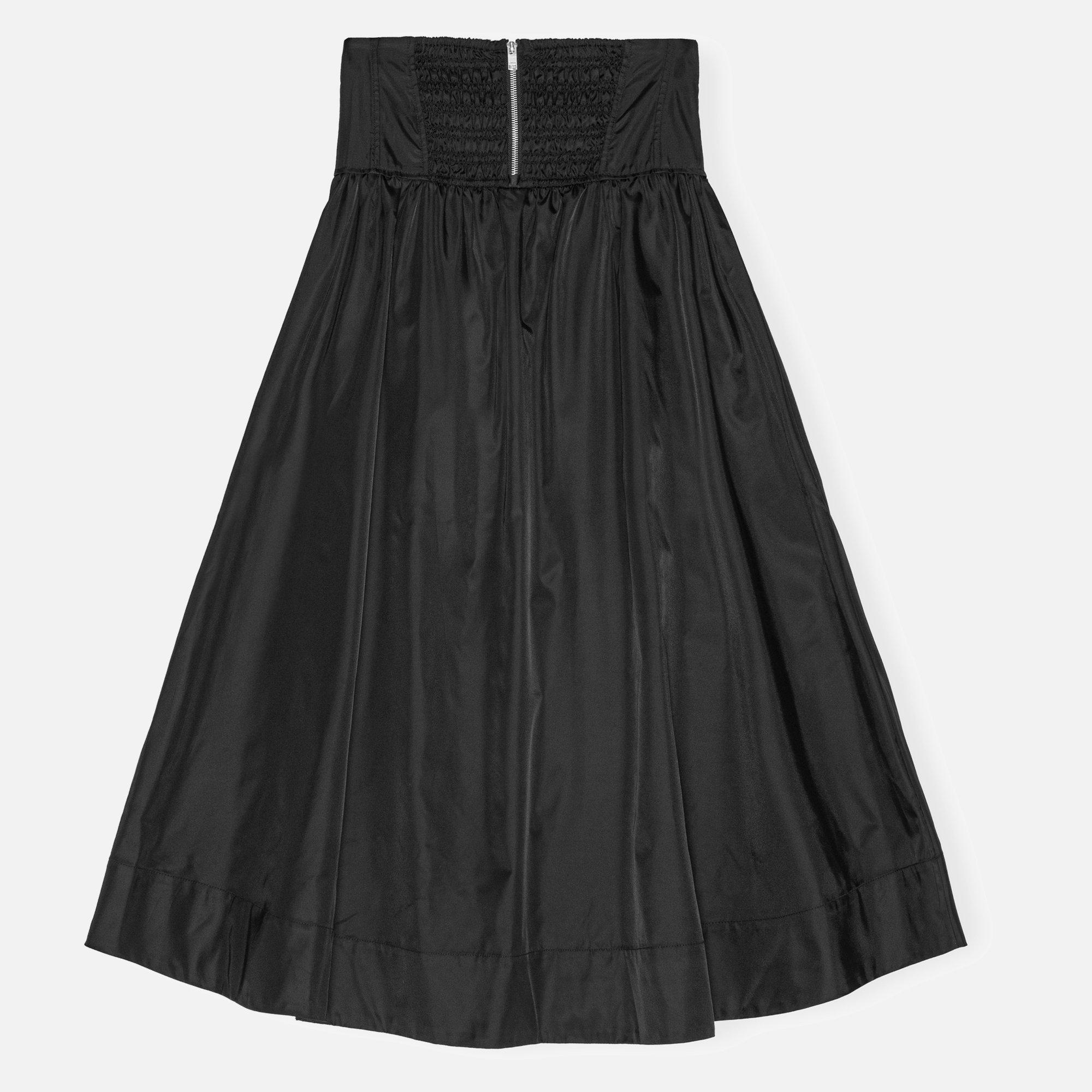 Black - Ganni - Women's Duchess Pocket Maxi Skirt - 2