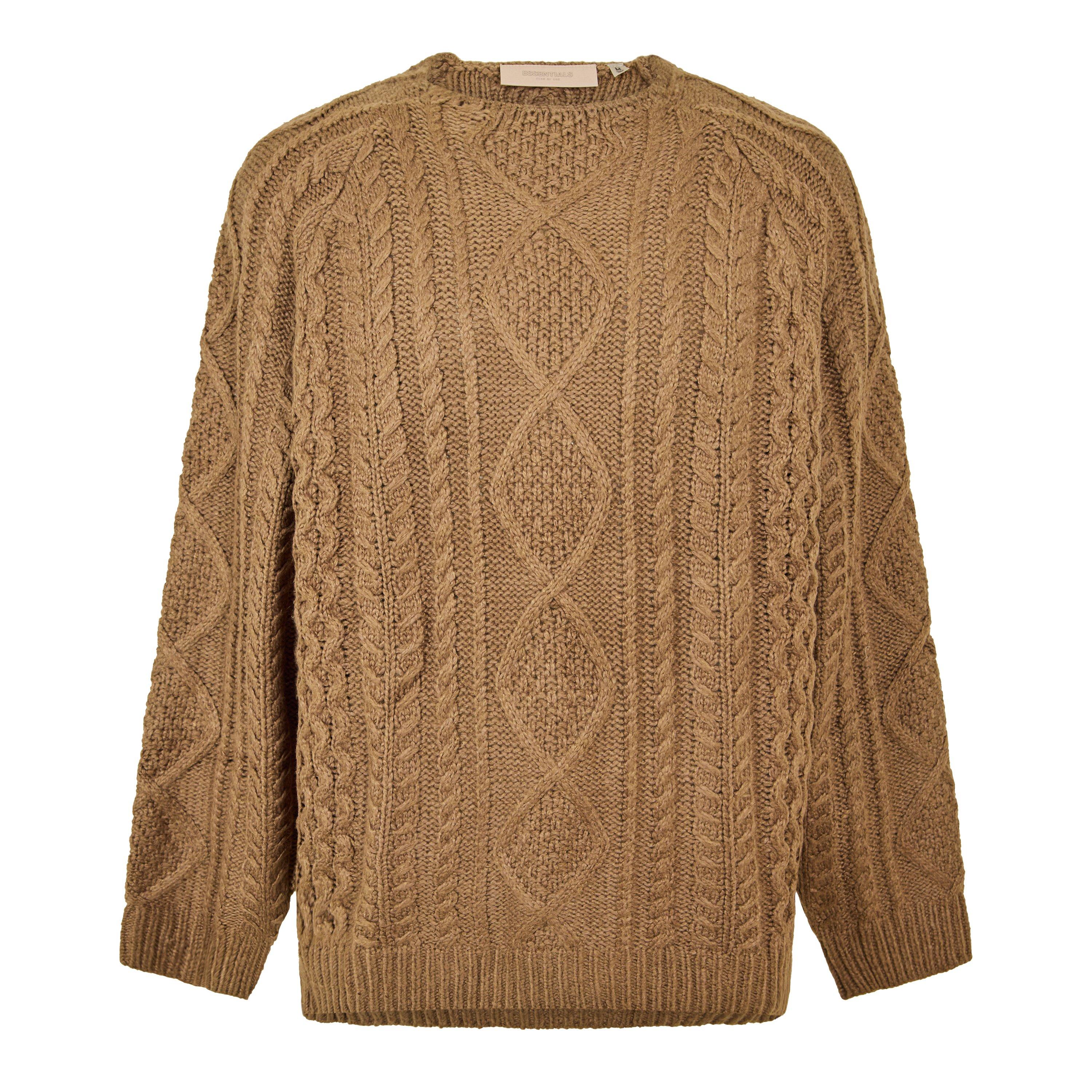Brown - Fear Of God Essentials - Men's Cable Knit Jumper - 1
