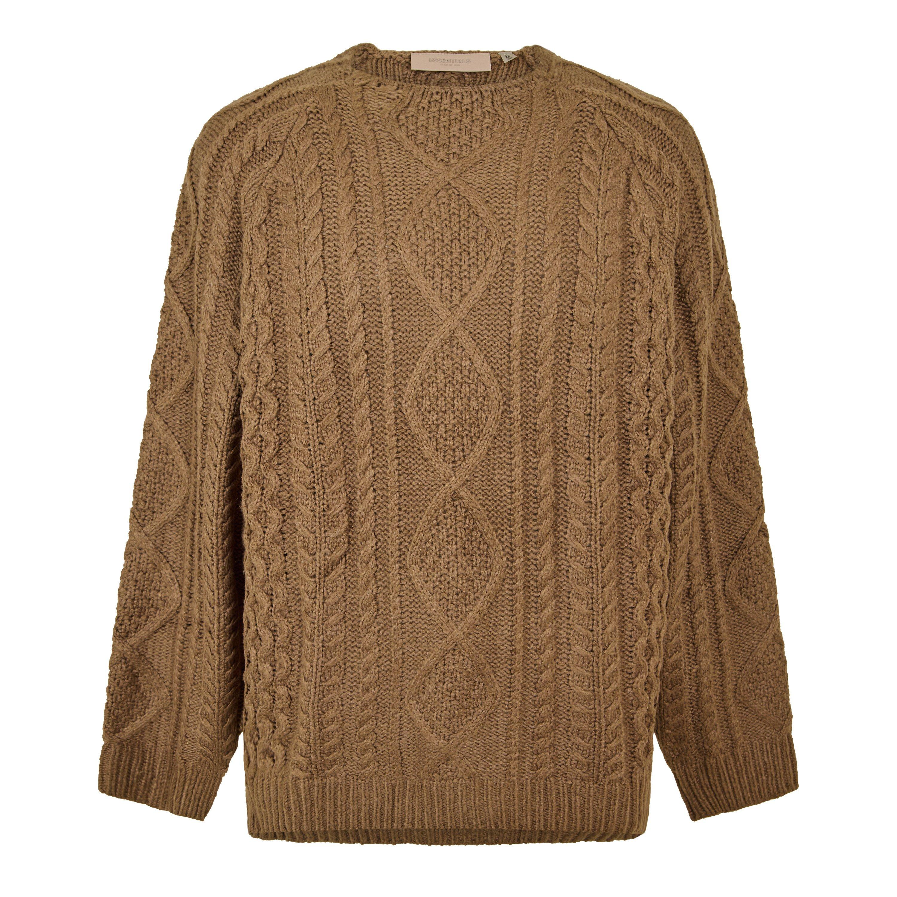 Brown - Fear Of God Essentials - Men's Cable Knit Jumper - 1