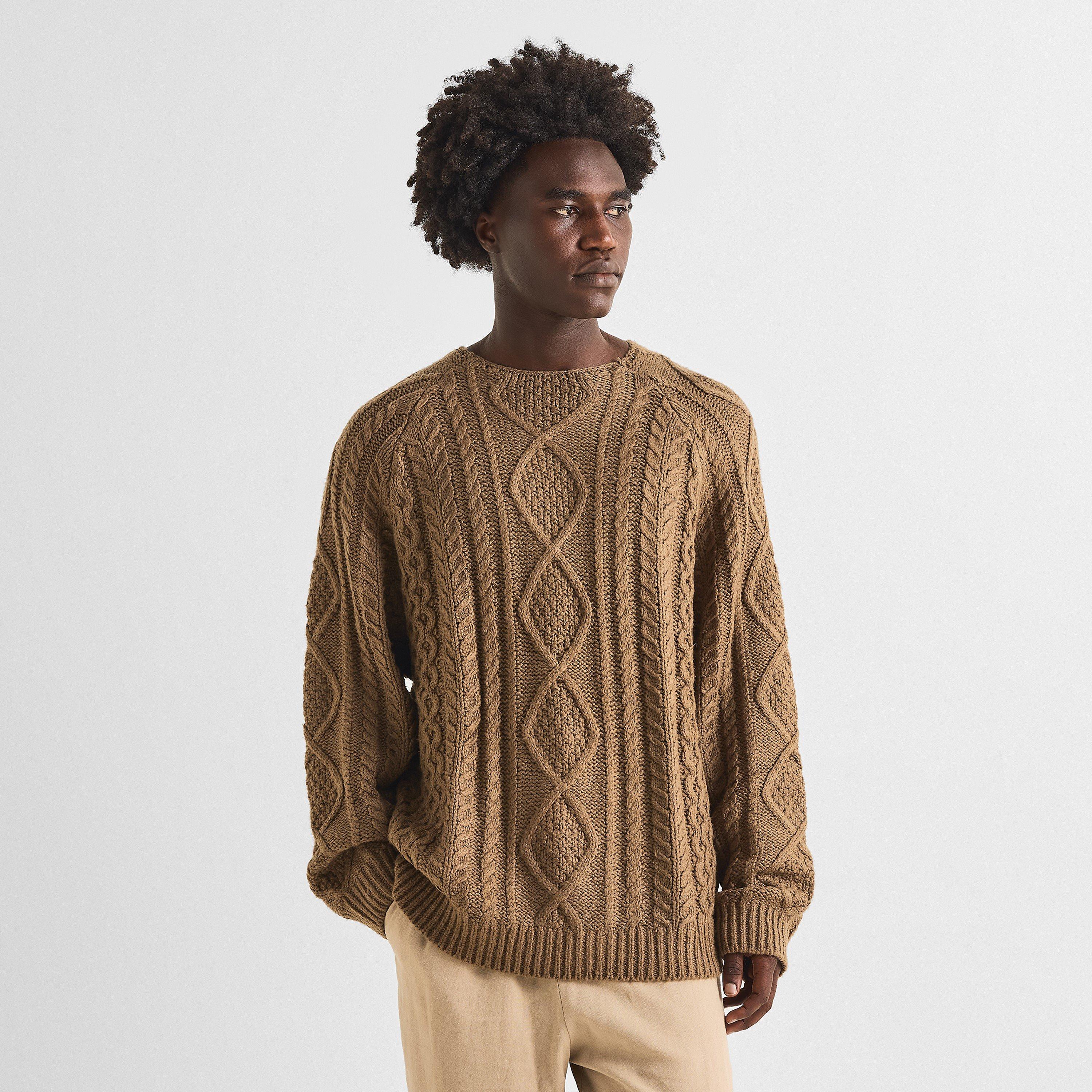Brown - Fear Of God Essentials - Men's Cable Knit Jumper - 3