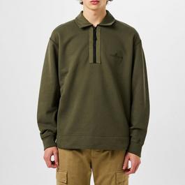 Stone Island Embroidered Quarter Zip Sweatshirt