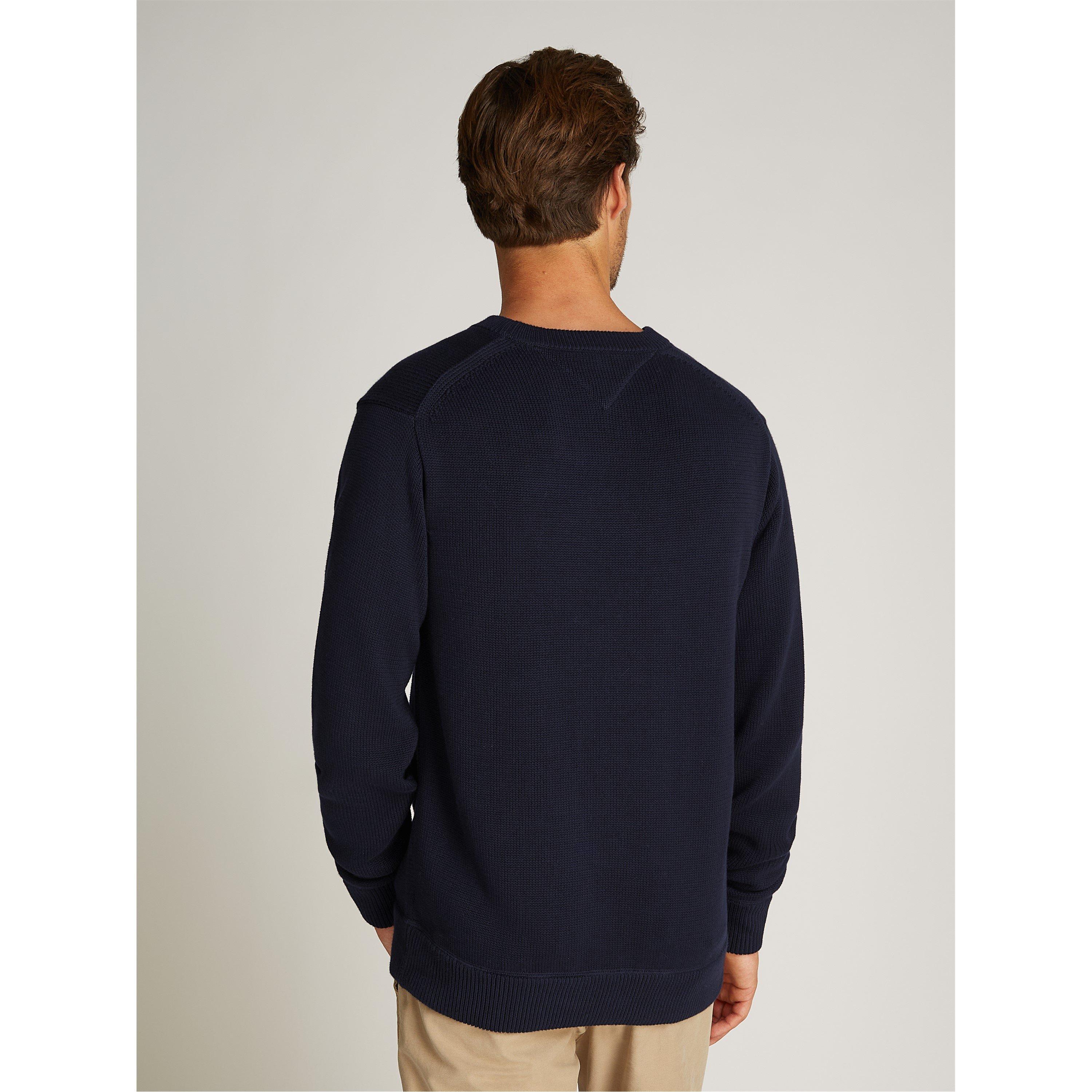 Desert Sky DW5 - Tommy Hilfiger - Men's Chunky Cotton Crew Neck Jumper - 4
