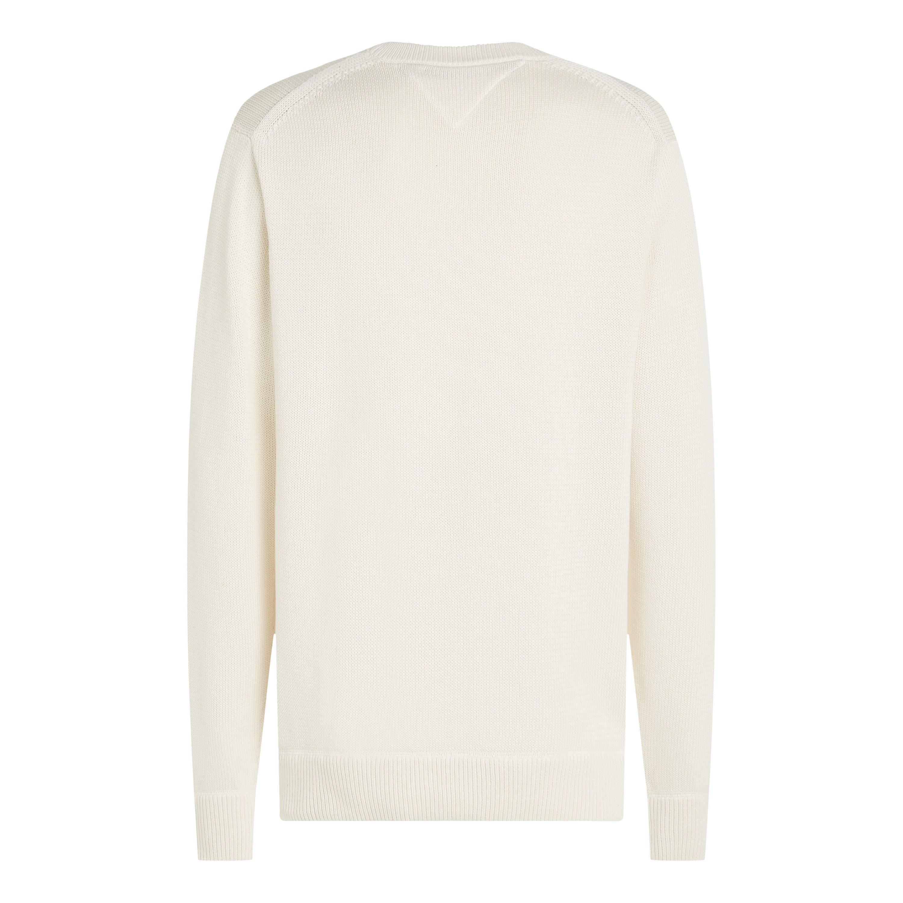 Ivory Petal Z00 - Tommy Hilfiger - Men's Chunky Cotton Crew Neck Jumper - 2