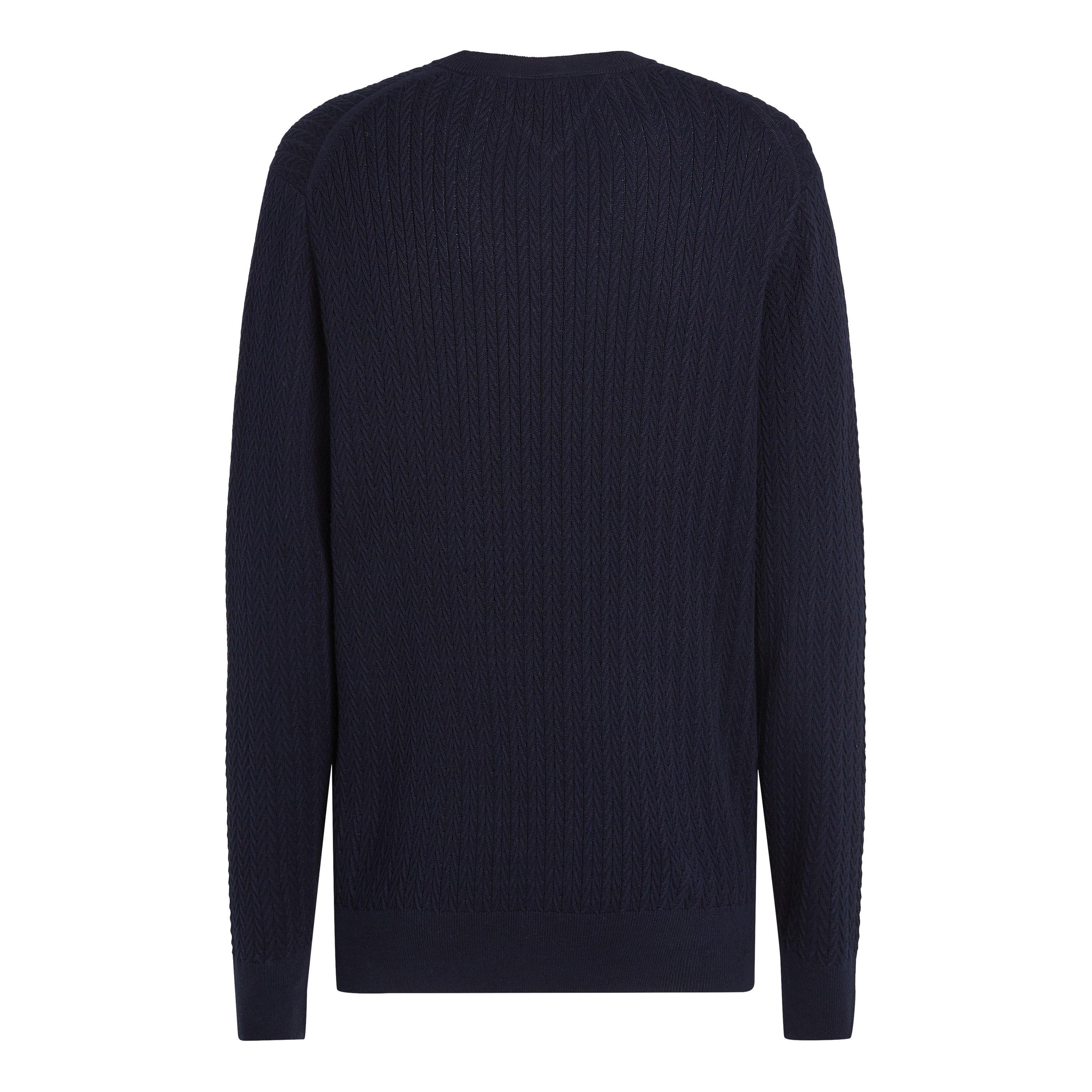Desert Sky DW5 - Tommy Hilfiger - Men's Herringbone Crew Neck Jumper - 2