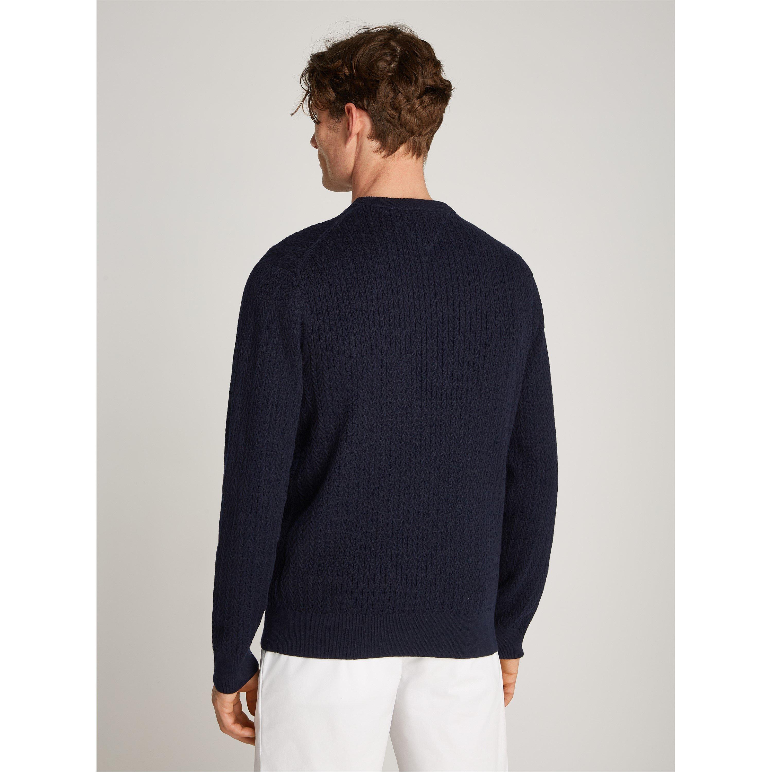 Desert Sky DW5 - Tommy Hilfiger - Men's Herringbone Crew Neck Jumper - 4