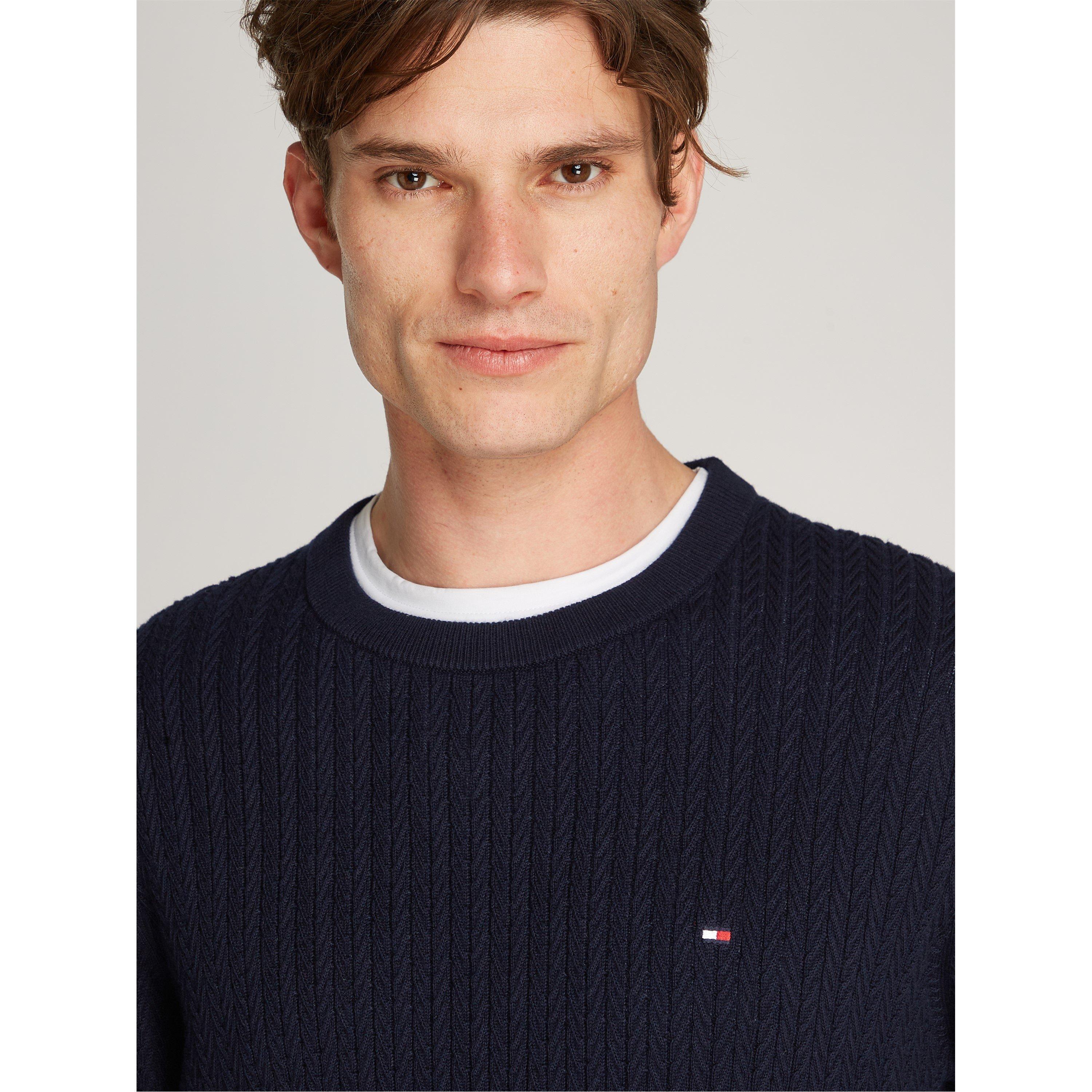 Desert Sky DW5 - Tommy Hilfiger - Men's Herringbone Crew Neck Jumper - 5