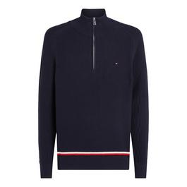 Tommy Hilfiger STRUCTURE GLOBAL STRIPE ZIP MOCK