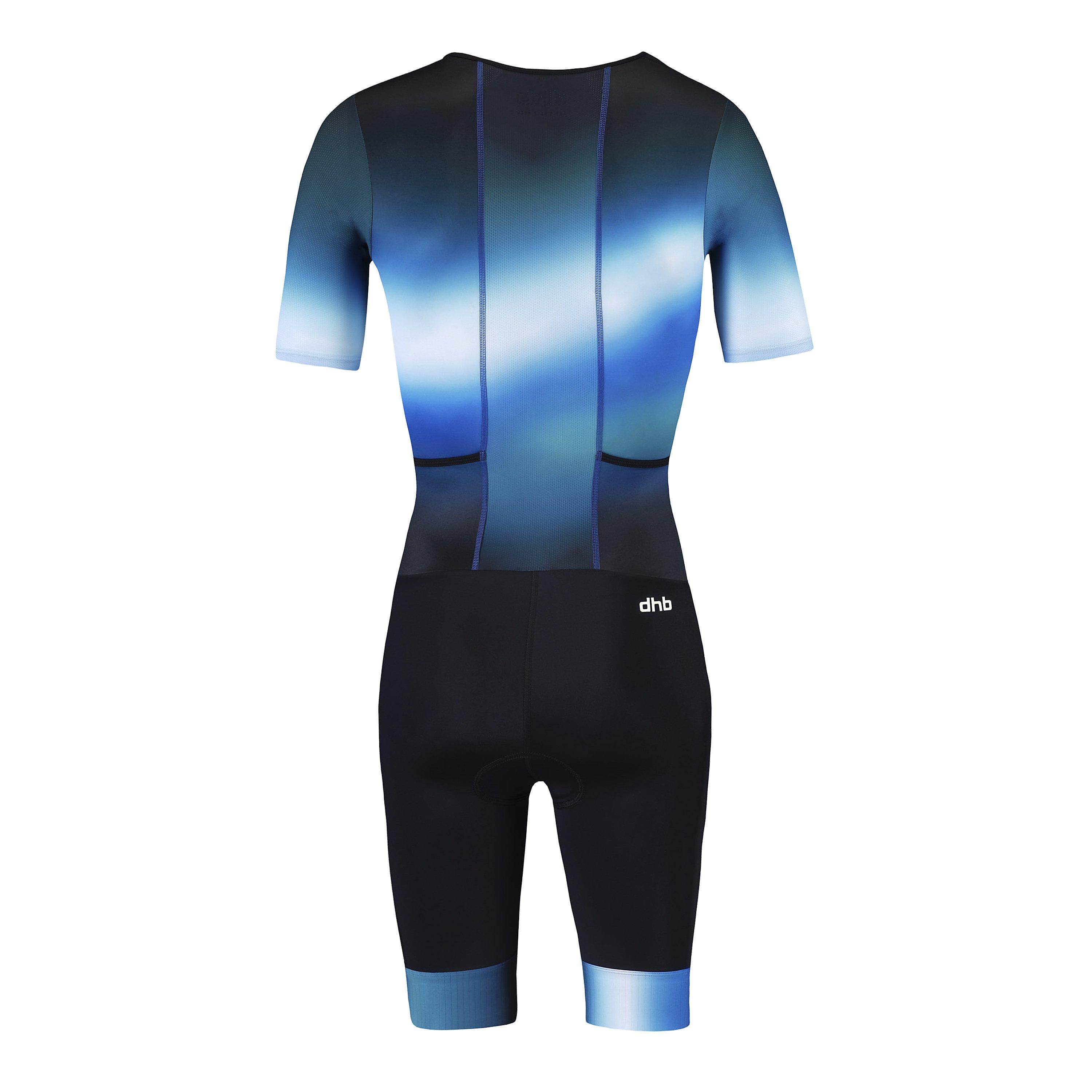 Blau/Weiß/Grün - Dhb - Hydron Mens Short Sleeve Tri Suit - 2