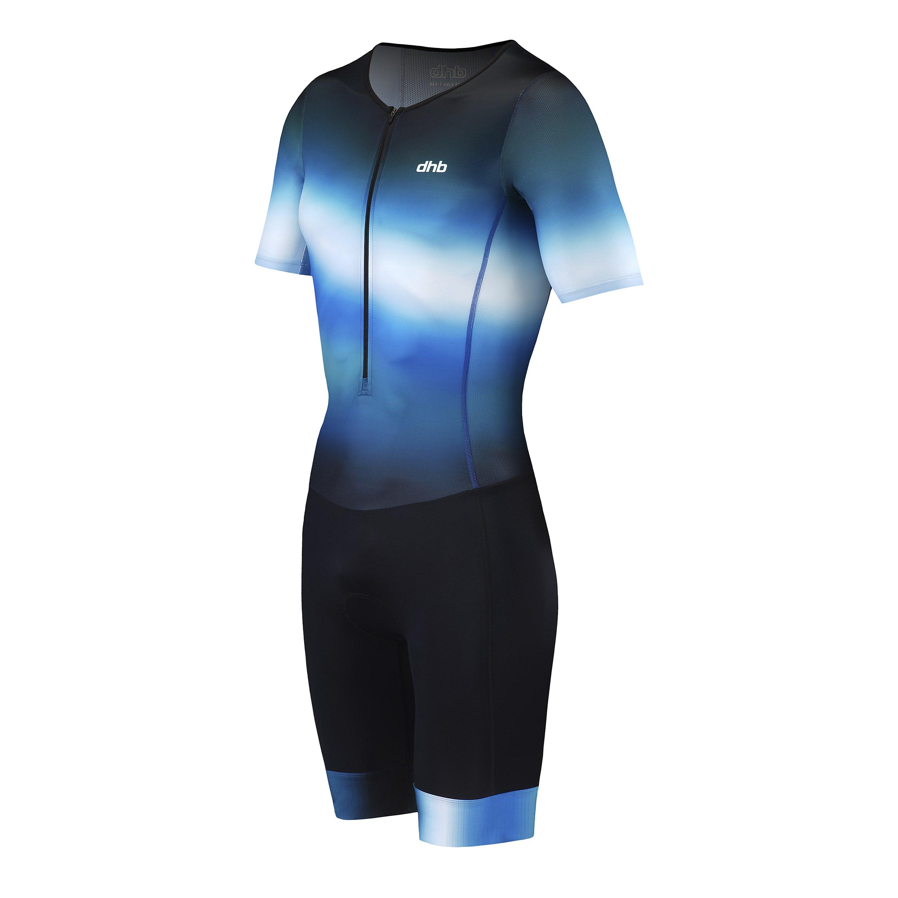 Blau/Weiß/Grün - Dhb - Hydron Mens Short Sleeve Tri Suit - 3
