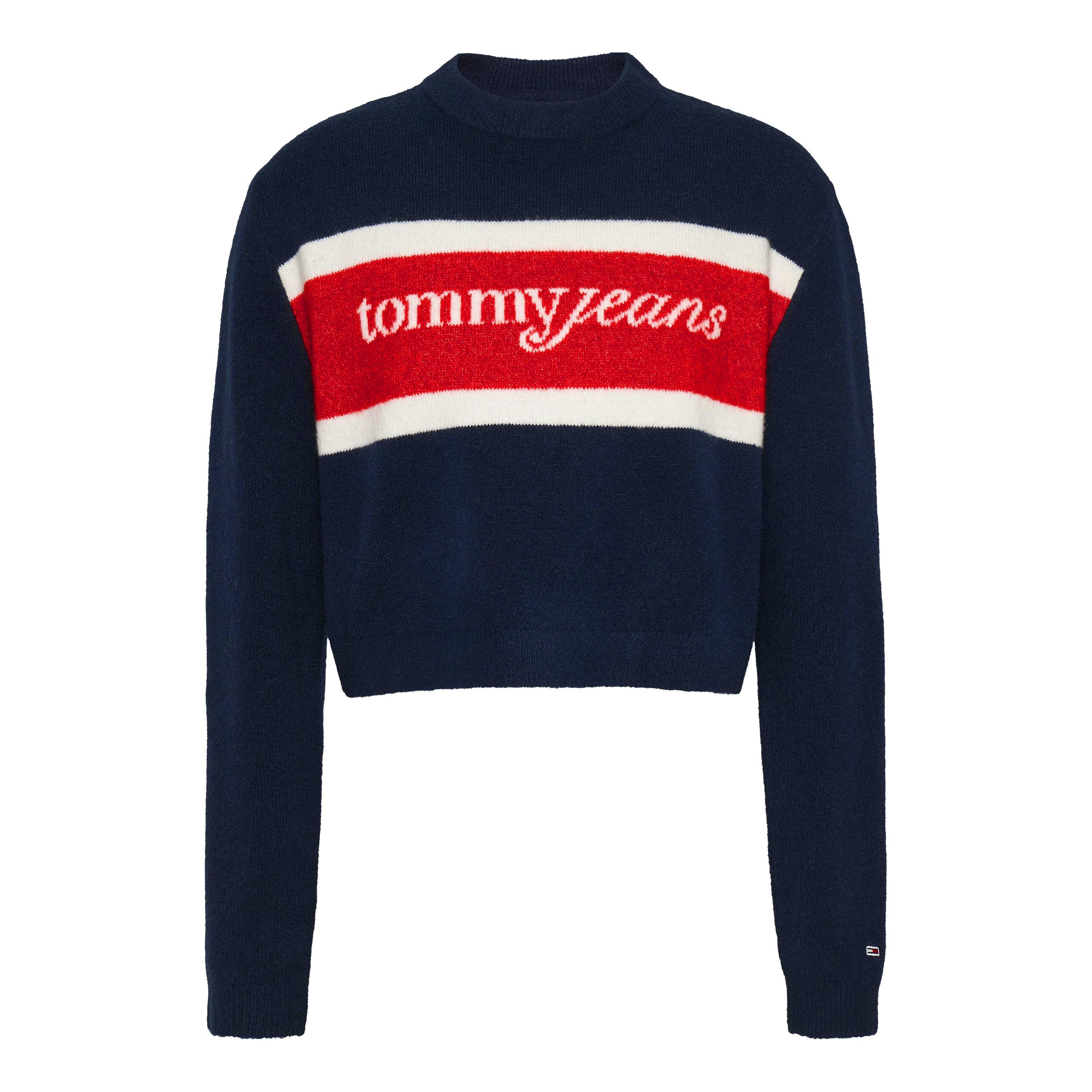 Tommy Jeans Women's Script Sweater - Dark Night Navy - 14 (L)