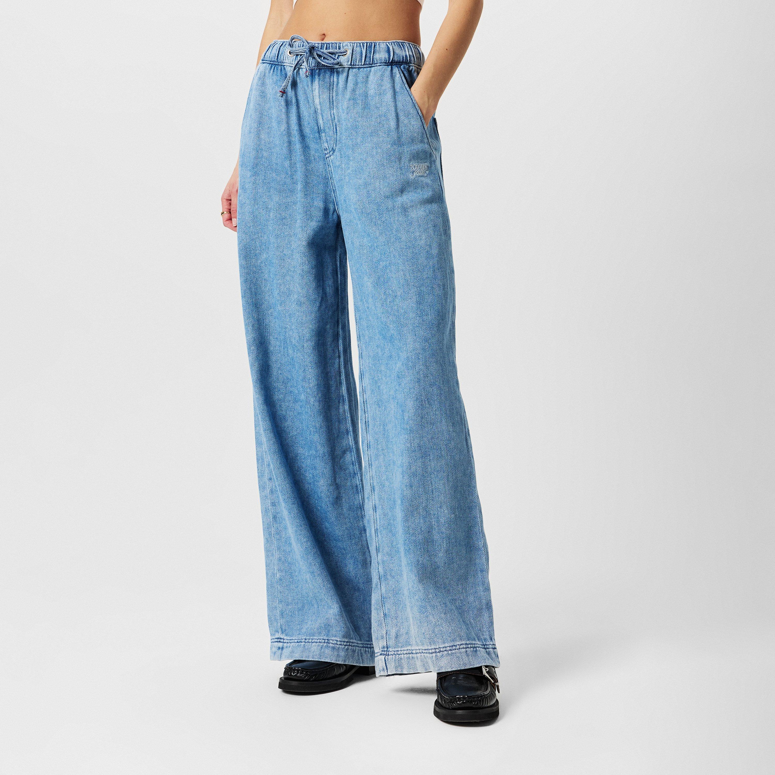 Tommy Jeans Women's Twill Denim Long Palazzo Trousers | Sports Direct