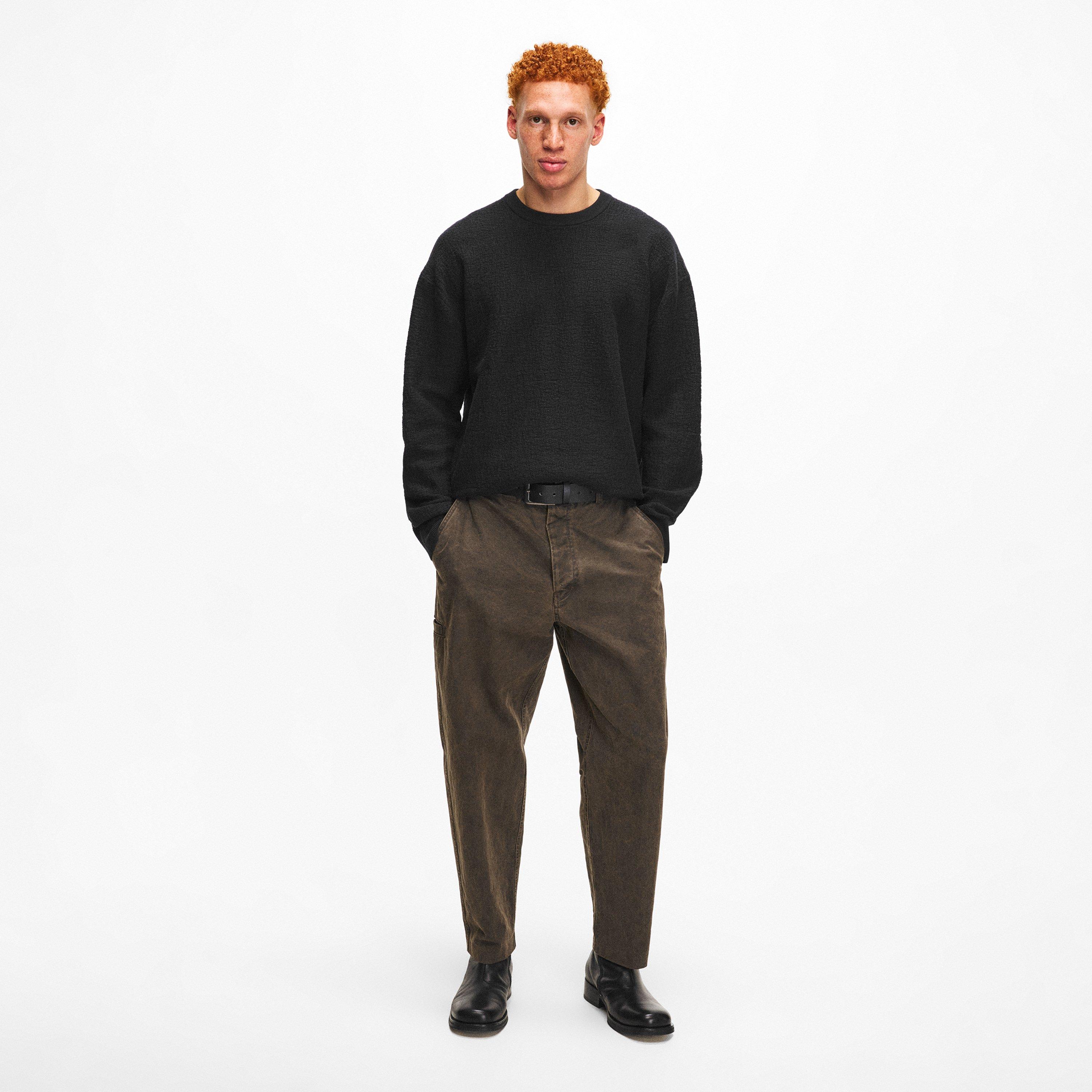 Black BEH - Calvin Klein - Men's Natural Texture Jacquard Crew Neck Jumper - 6