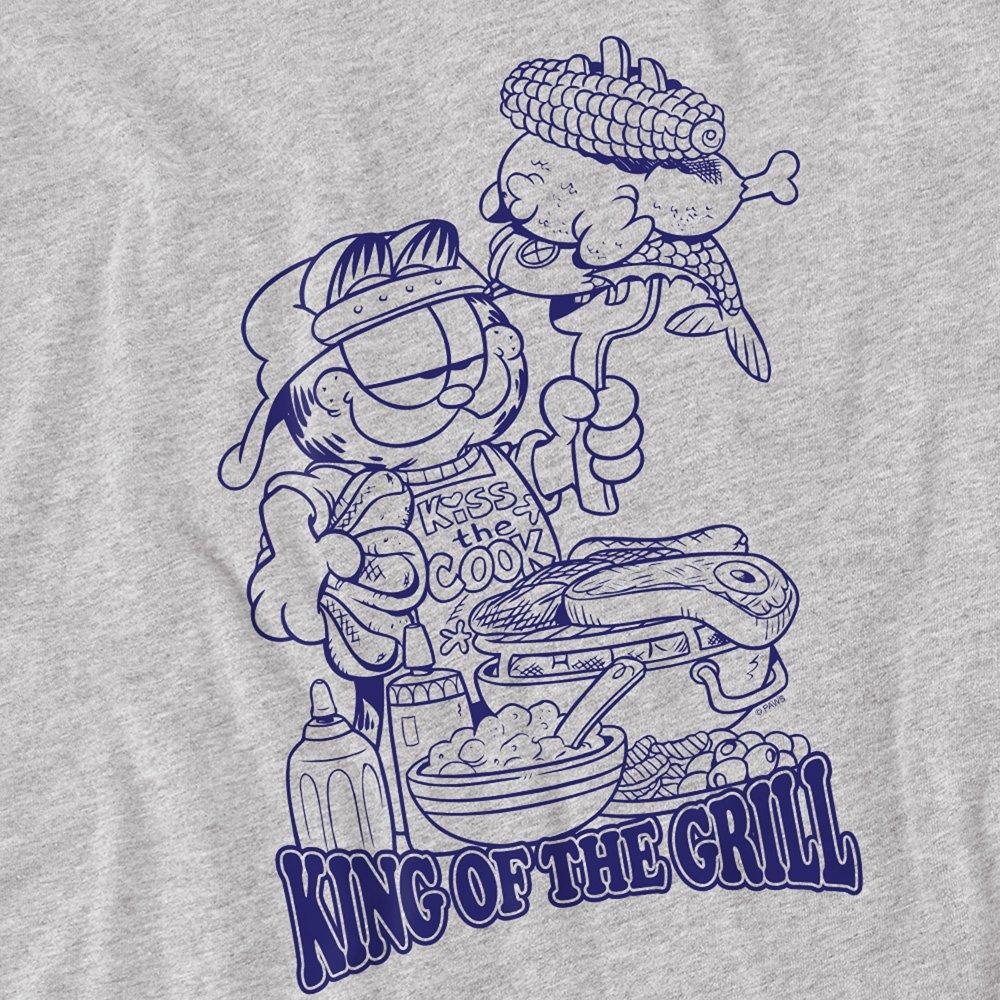 Grey - Garfield - Garfield King Of The Grill T Shirt Athletic Heath - 2