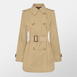 Lauren by Ralph Lauren Double-Breasted Belted Trench Coat