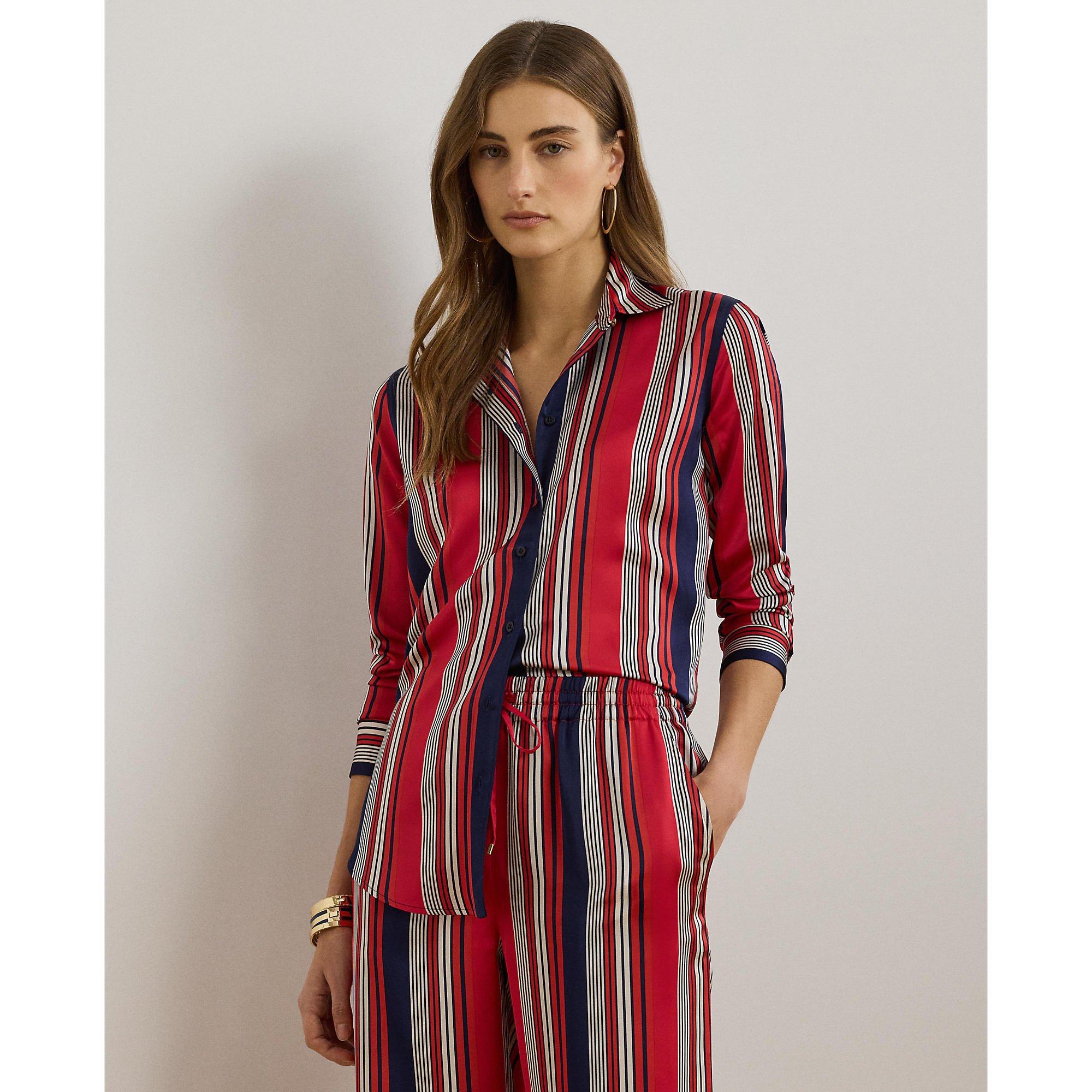 Red Multi - Lauren by Ralph Lauren - Jamelko Stripe Long Sleeve Shirt - 2