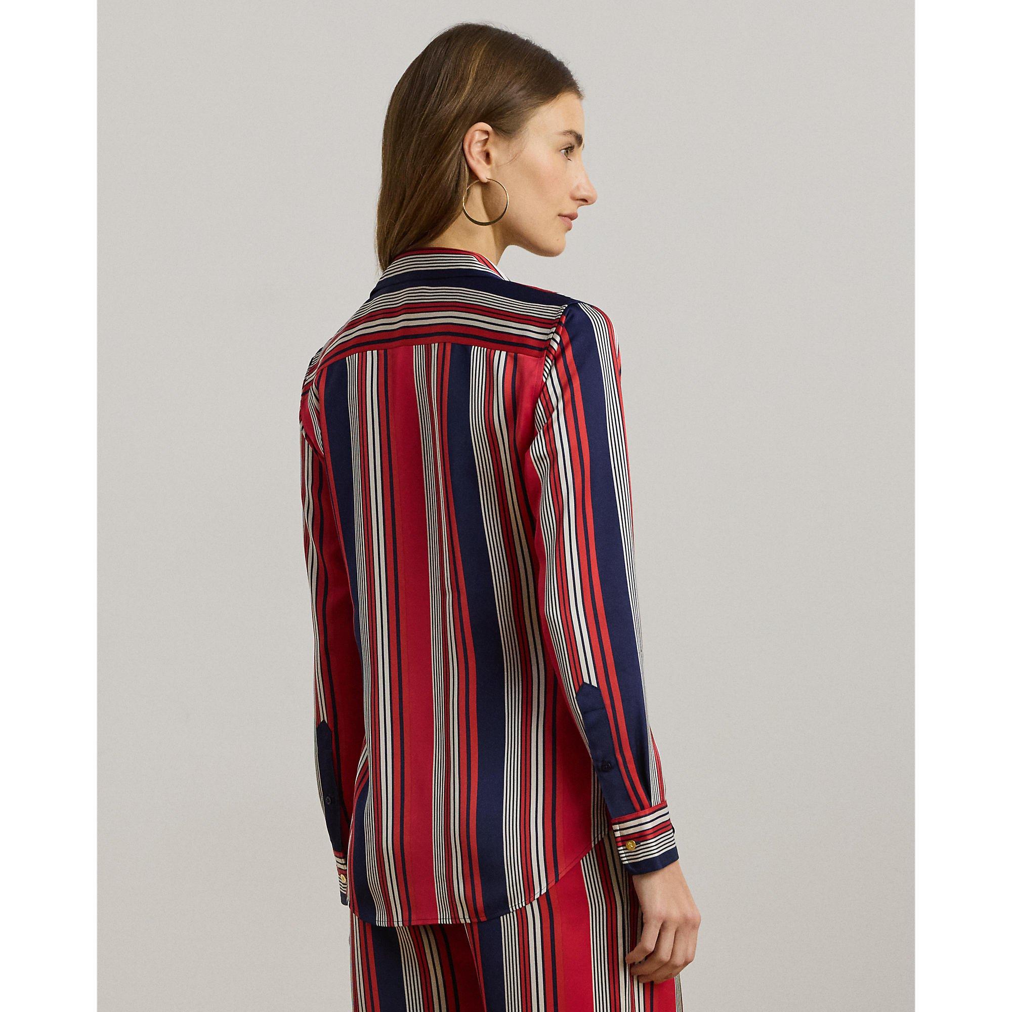 Red Multi - Lauren by Ralph Lauren - Jamelko Stripe Long Sleeve Shirt - 3