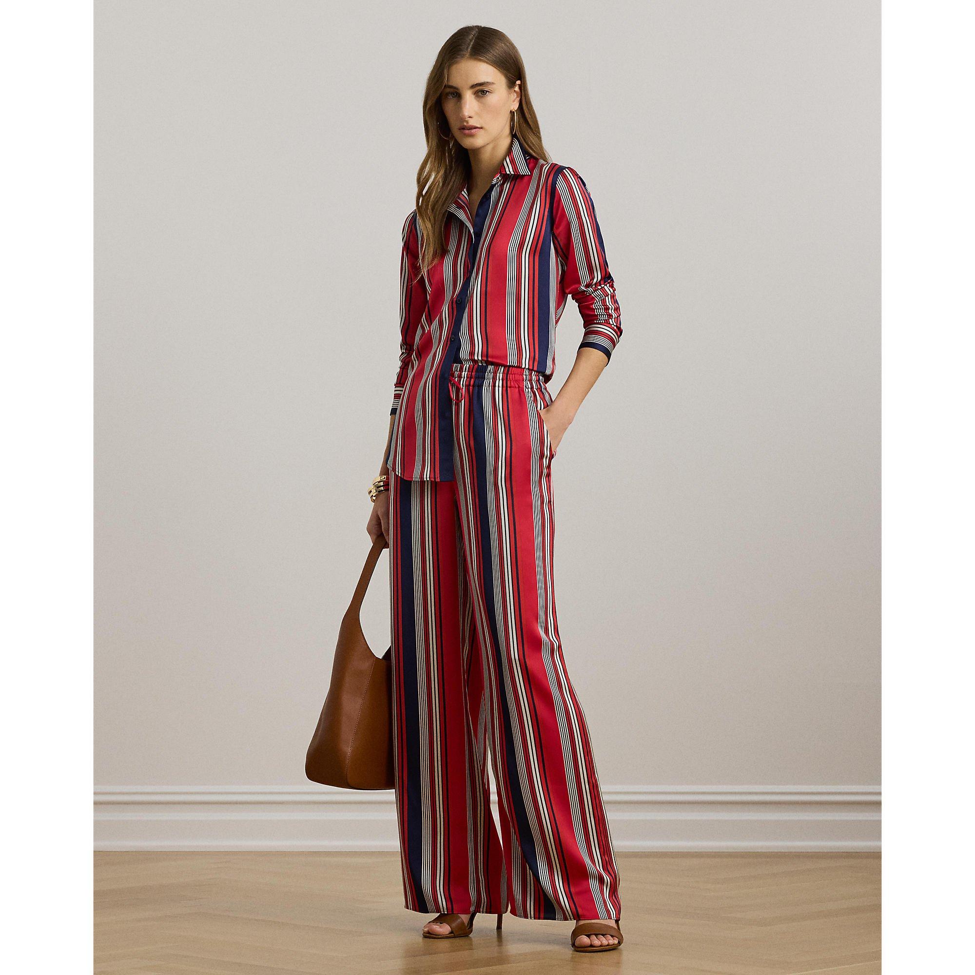 Red Multi - Lauren by Ralph Lauren - Jamelko Stripe Long Sleeve Shirt - 5