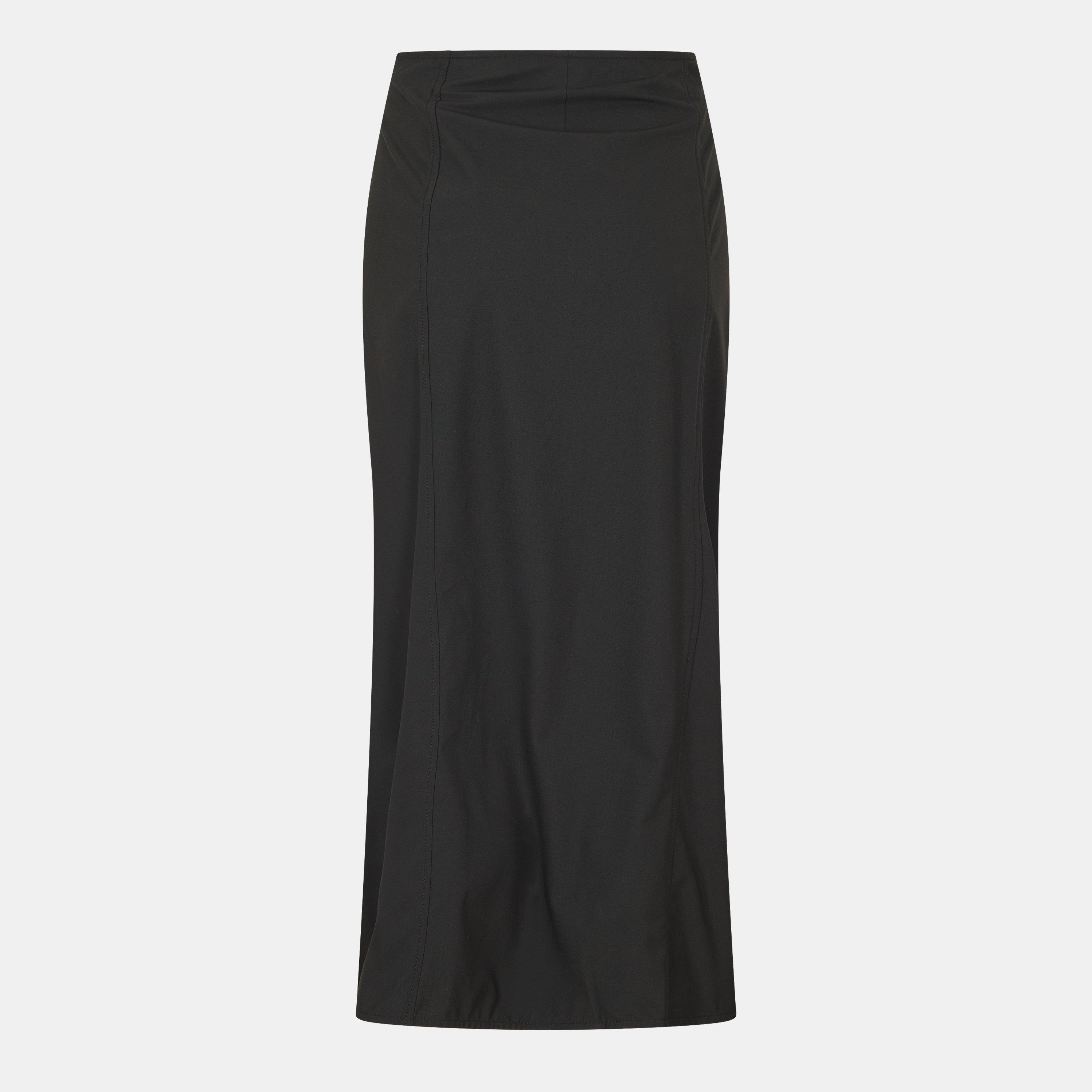 Black - Ganni - Women's Midi Skirt - 2