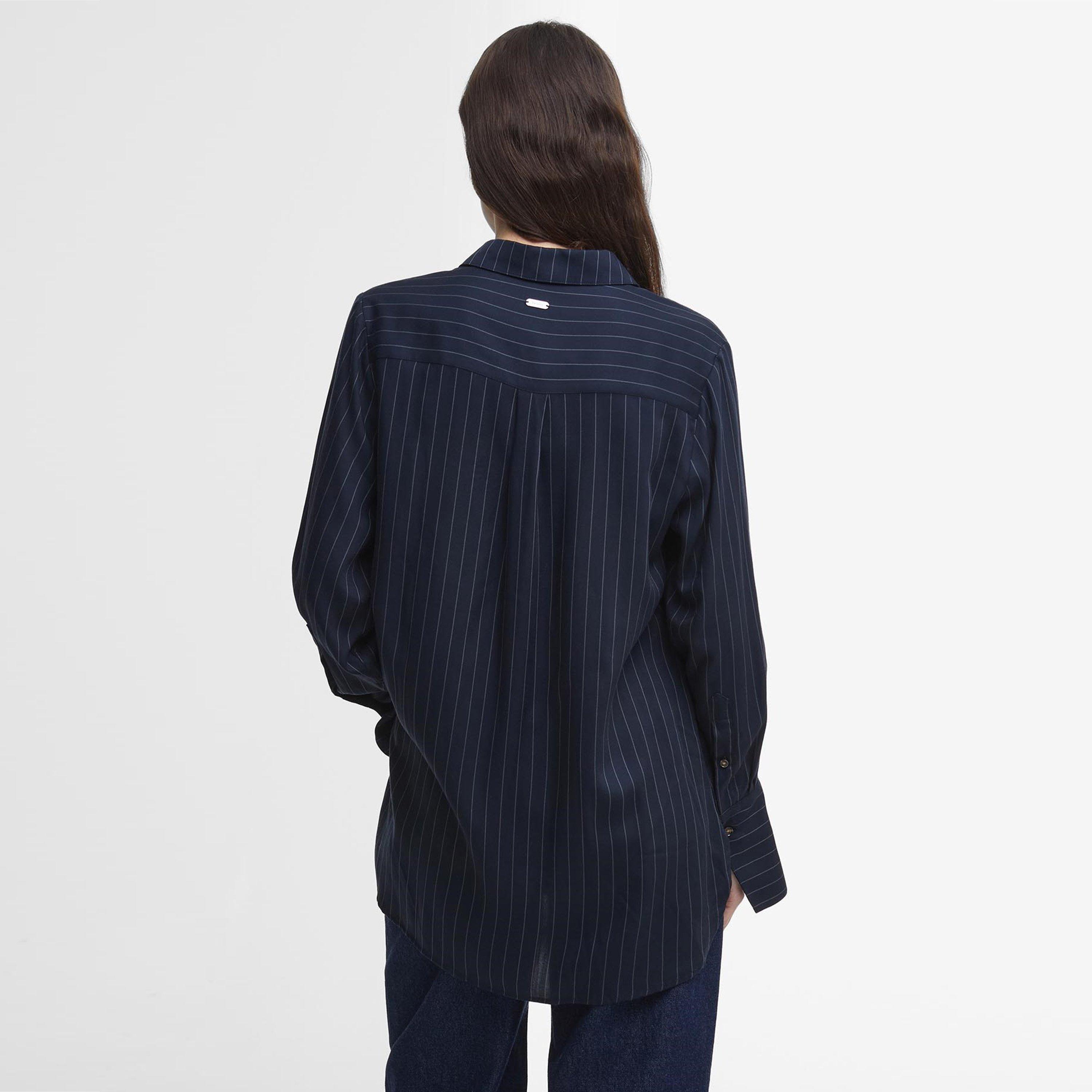 Navy - Barbour - Carrie Relaxed Pinstripe Shirt - 3
