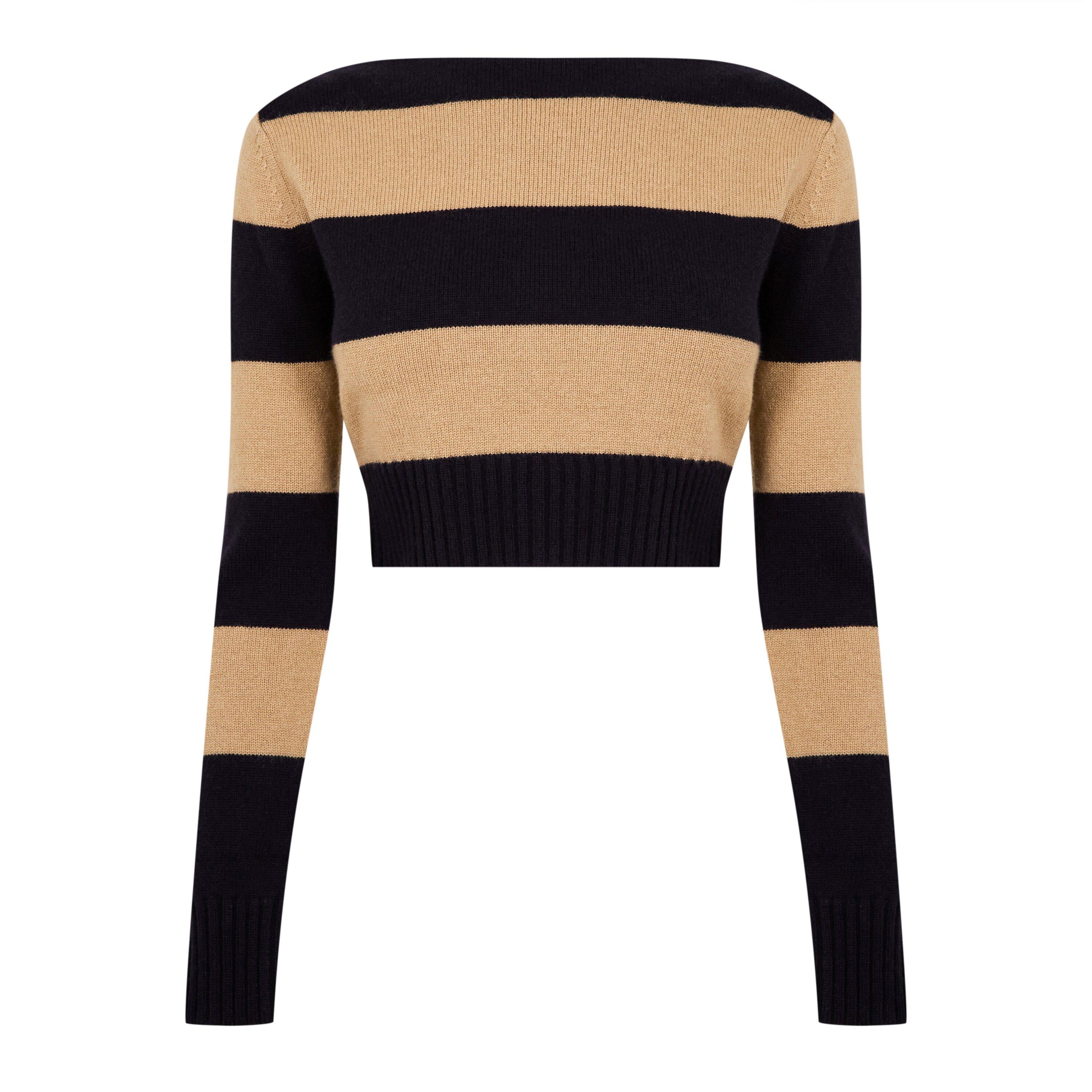 Navy Big Stripe - Max Mara - Women's Angri Knitted Crew Neck Jumper - 5