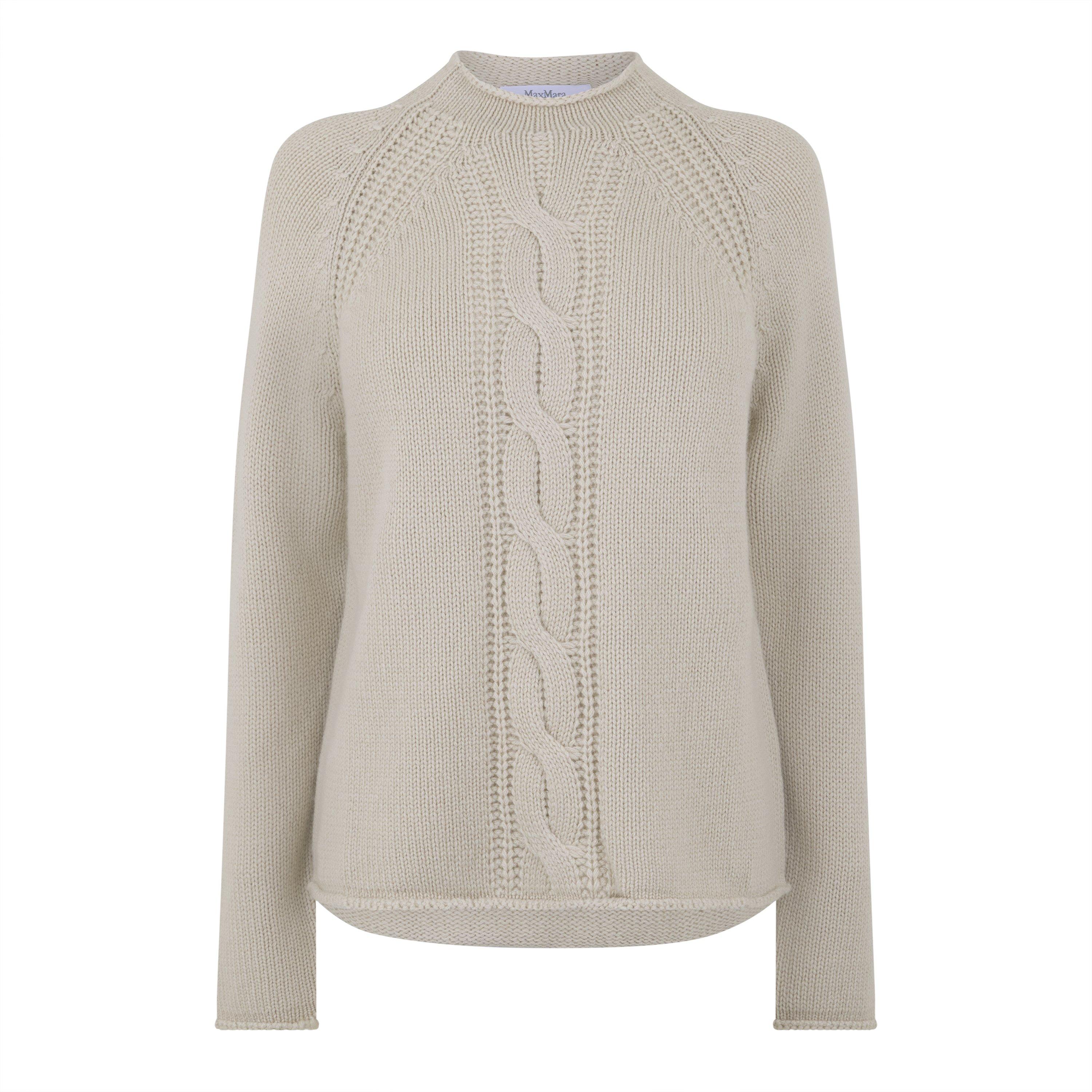 Sand - Max Mara - Pico Cable-Knit Sweater - 5