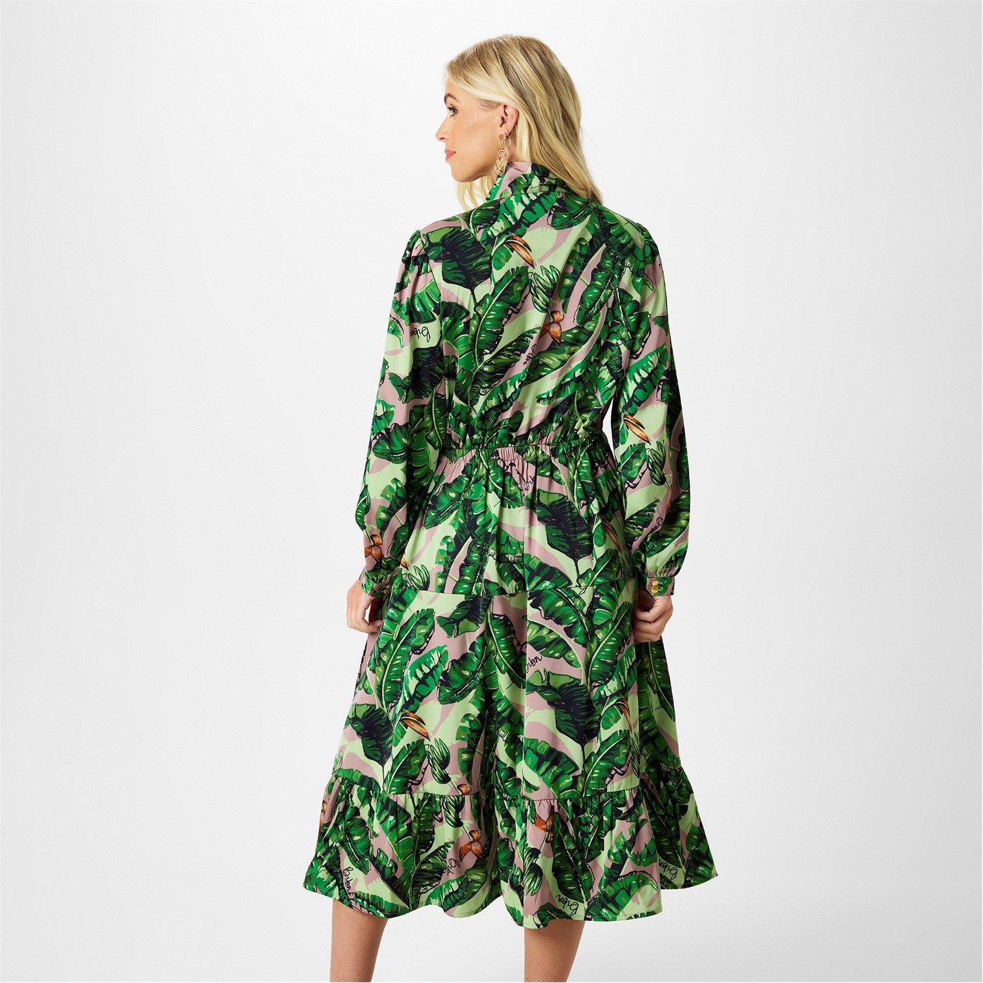Banana Leaf Prt - Biba - Biba Tiered Midi Dress - 3