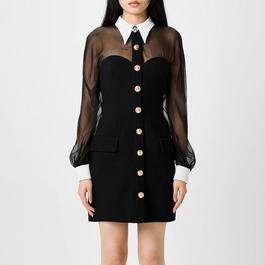 Versace Contrast Collar Bustier Mini Dress