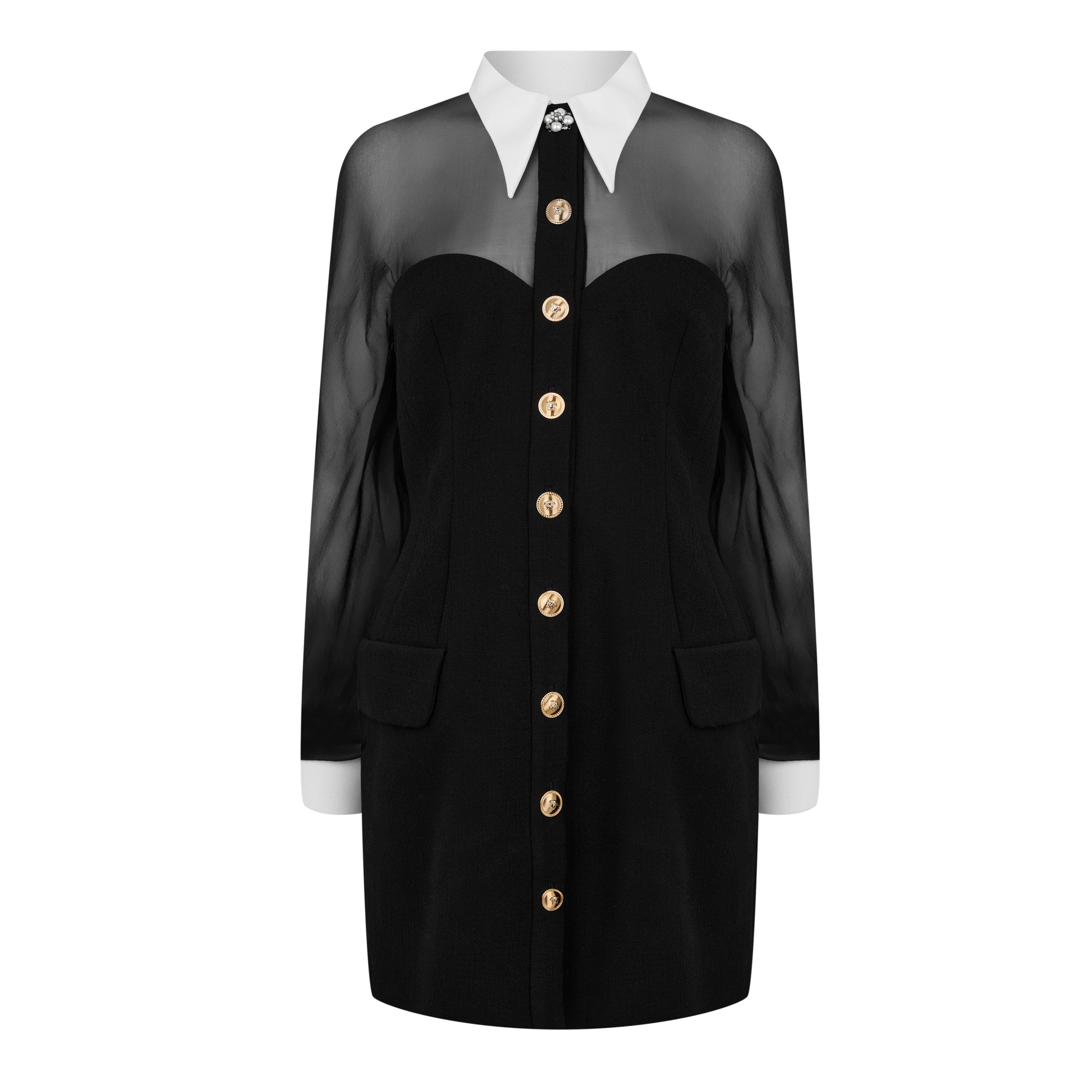 Black - Versace - Womens Bustier Mini Dress - 5