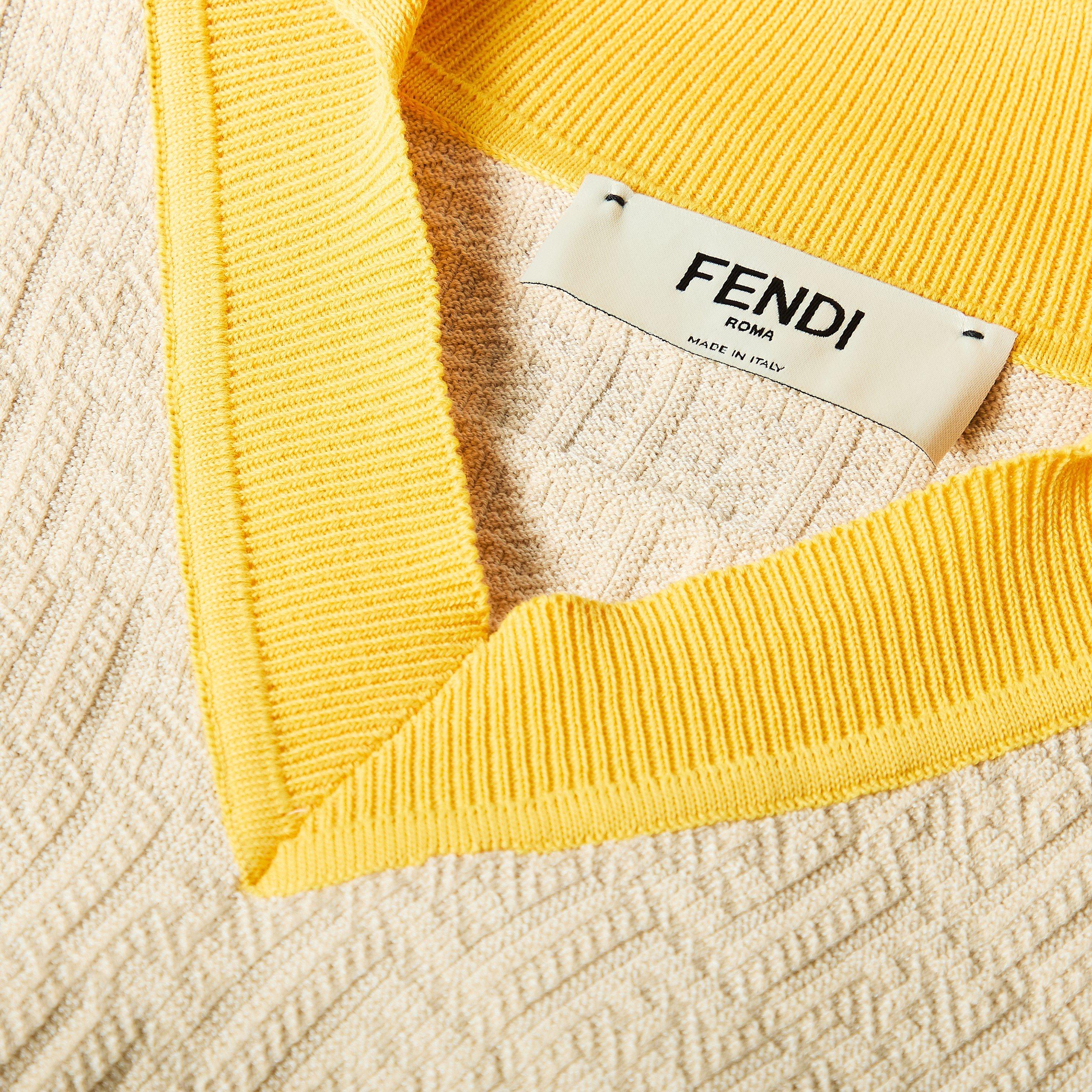 Ecru - Fendi - Women's V-Neck Jumper - 5