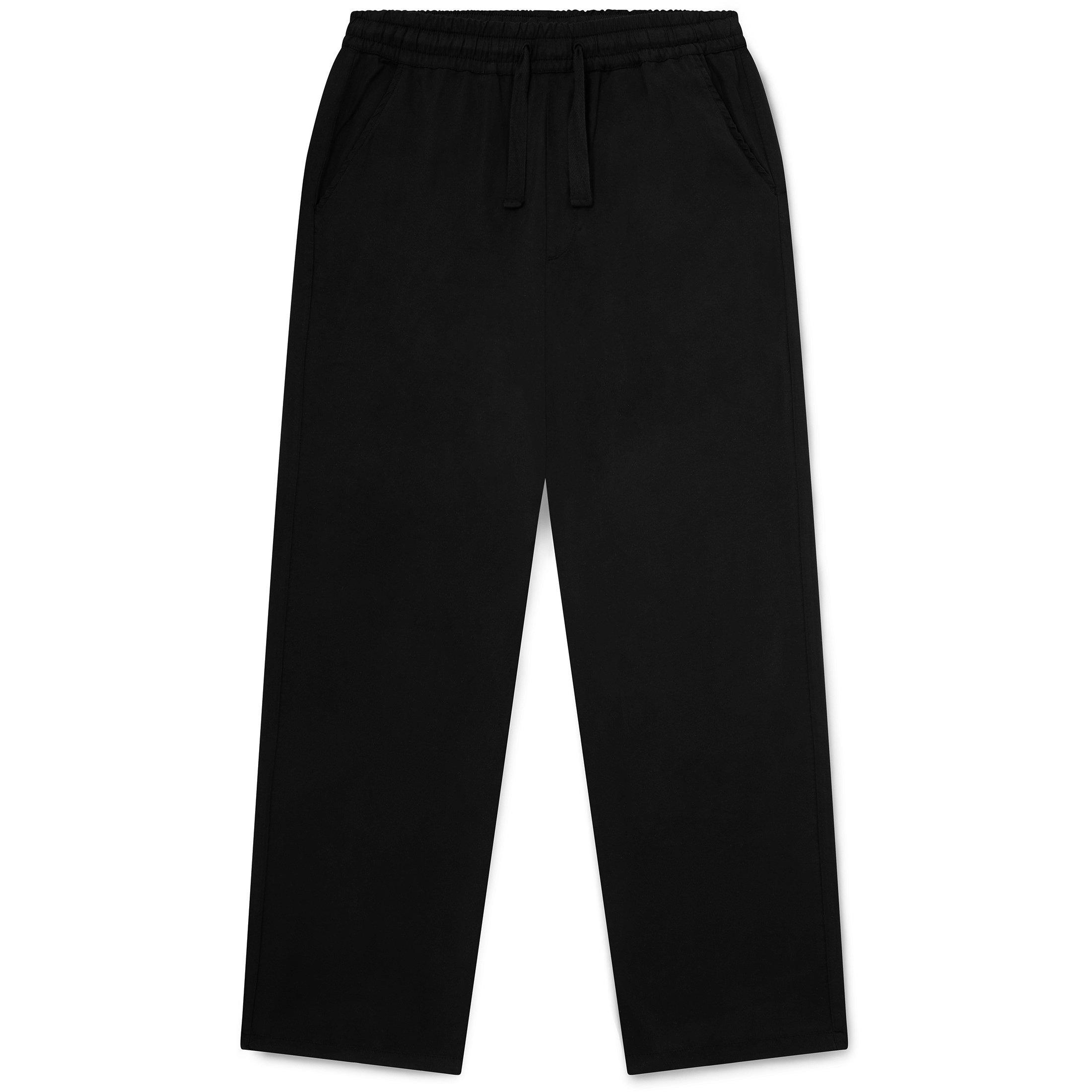 Black 001 - Albam - Herringbone Drawstring Trousers - 1