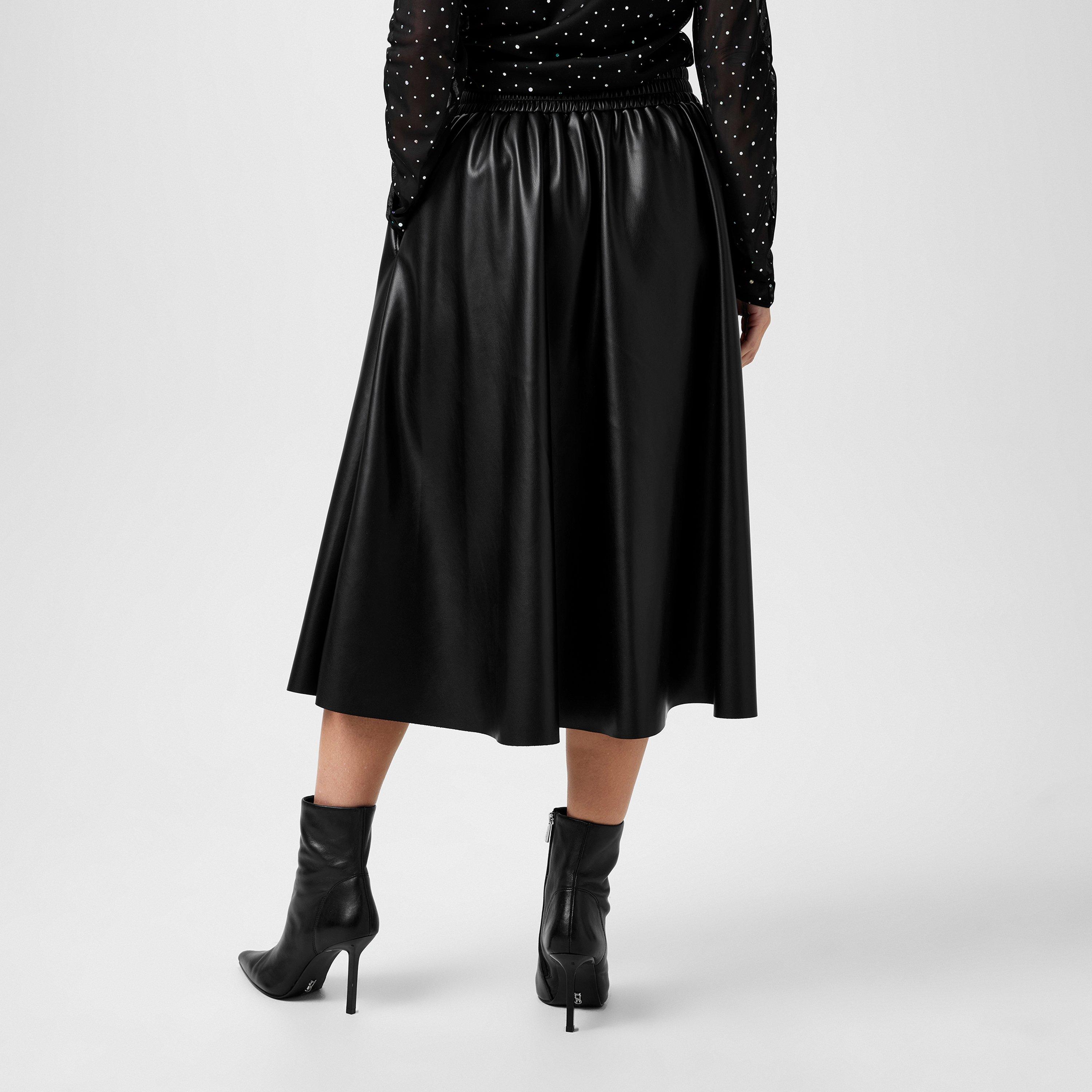 Schwarz - Biba - Biba PU Full Skirt - 2