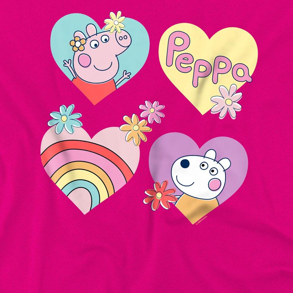 Pink - Hasbro - Peppa Pig Suzy Sheep Hearts And Flowers Kids T-Shi - 2