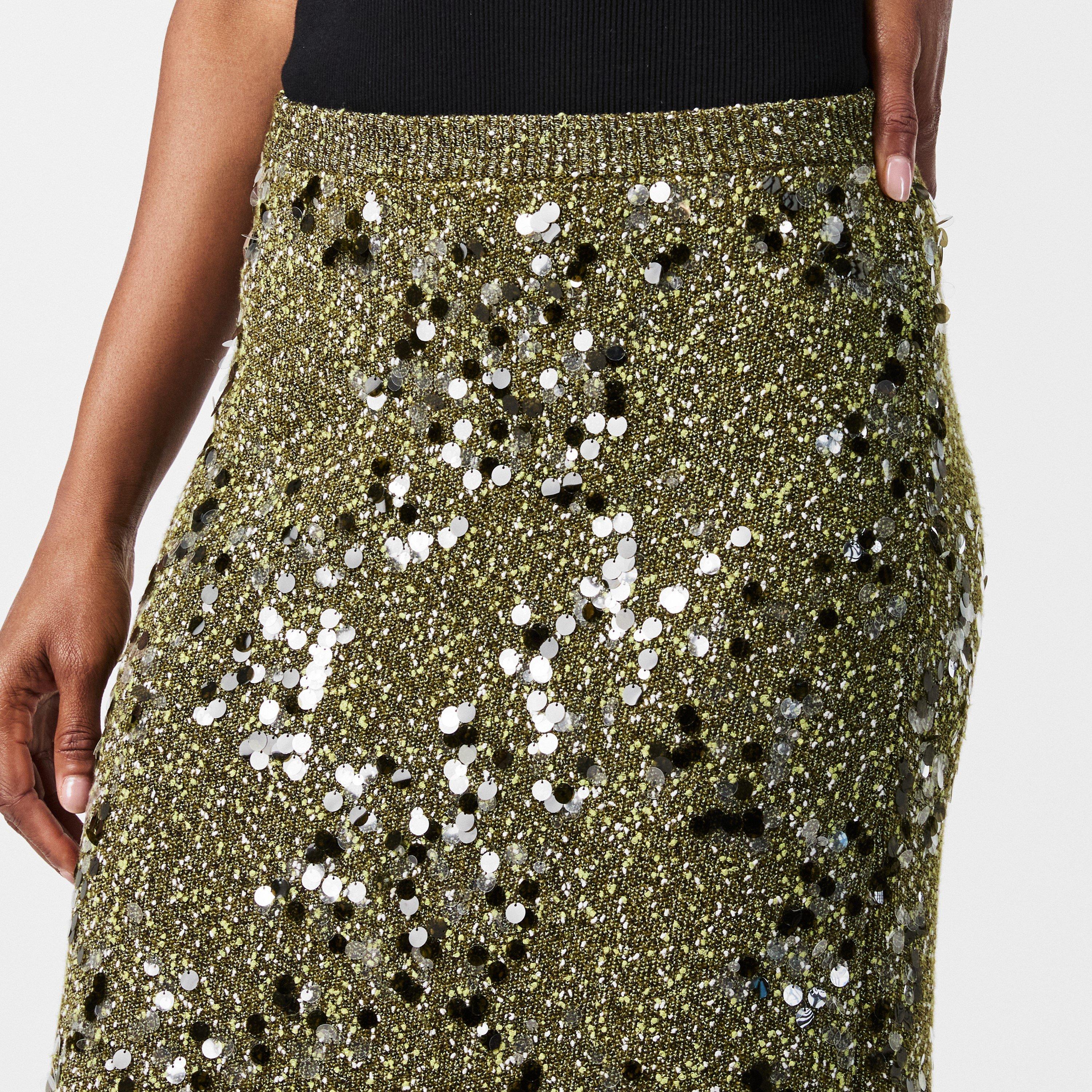 Military Green - Gucci - Sequin Knit Skirt - 5