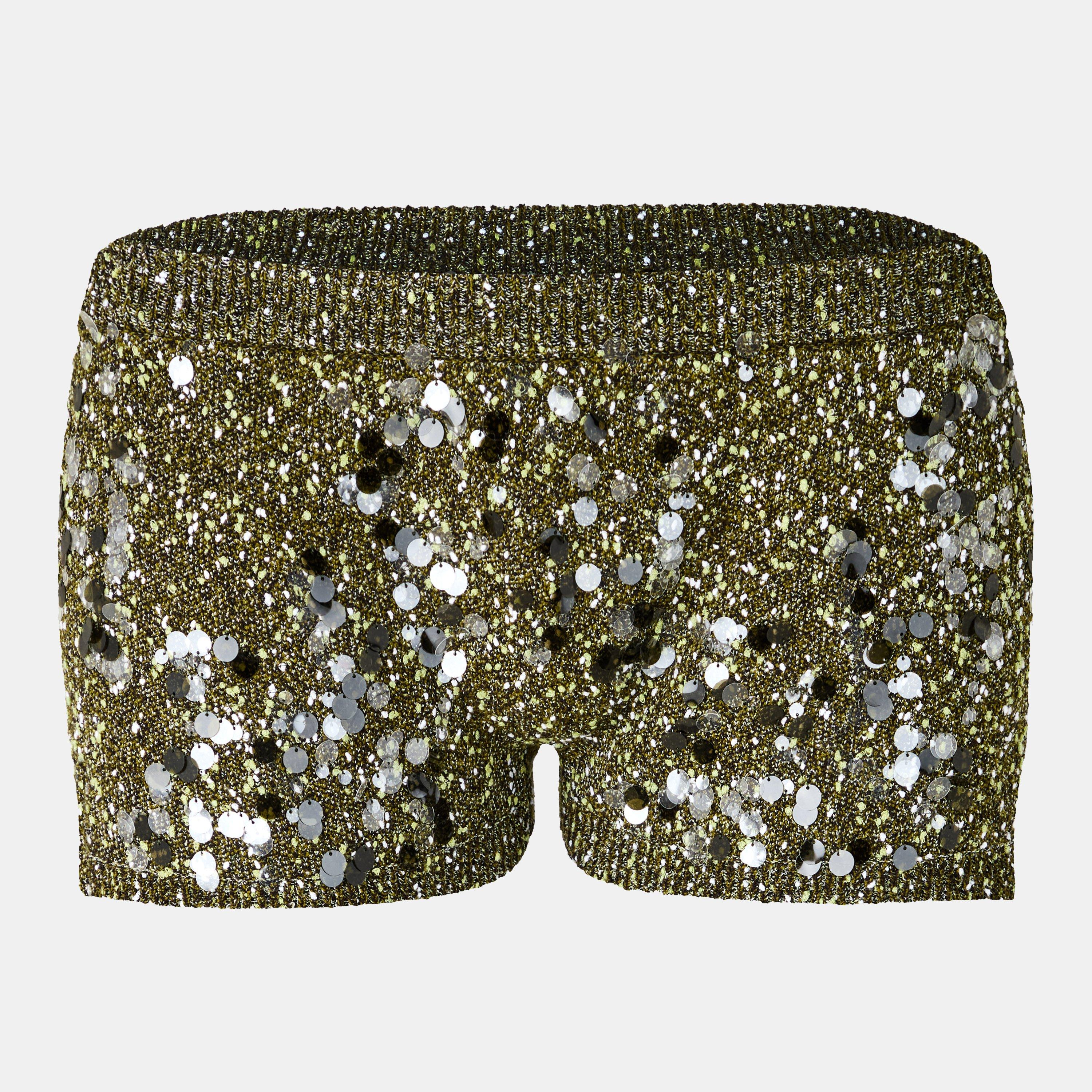 Military Green - Gucci - Sequin Knit Shorts - 1