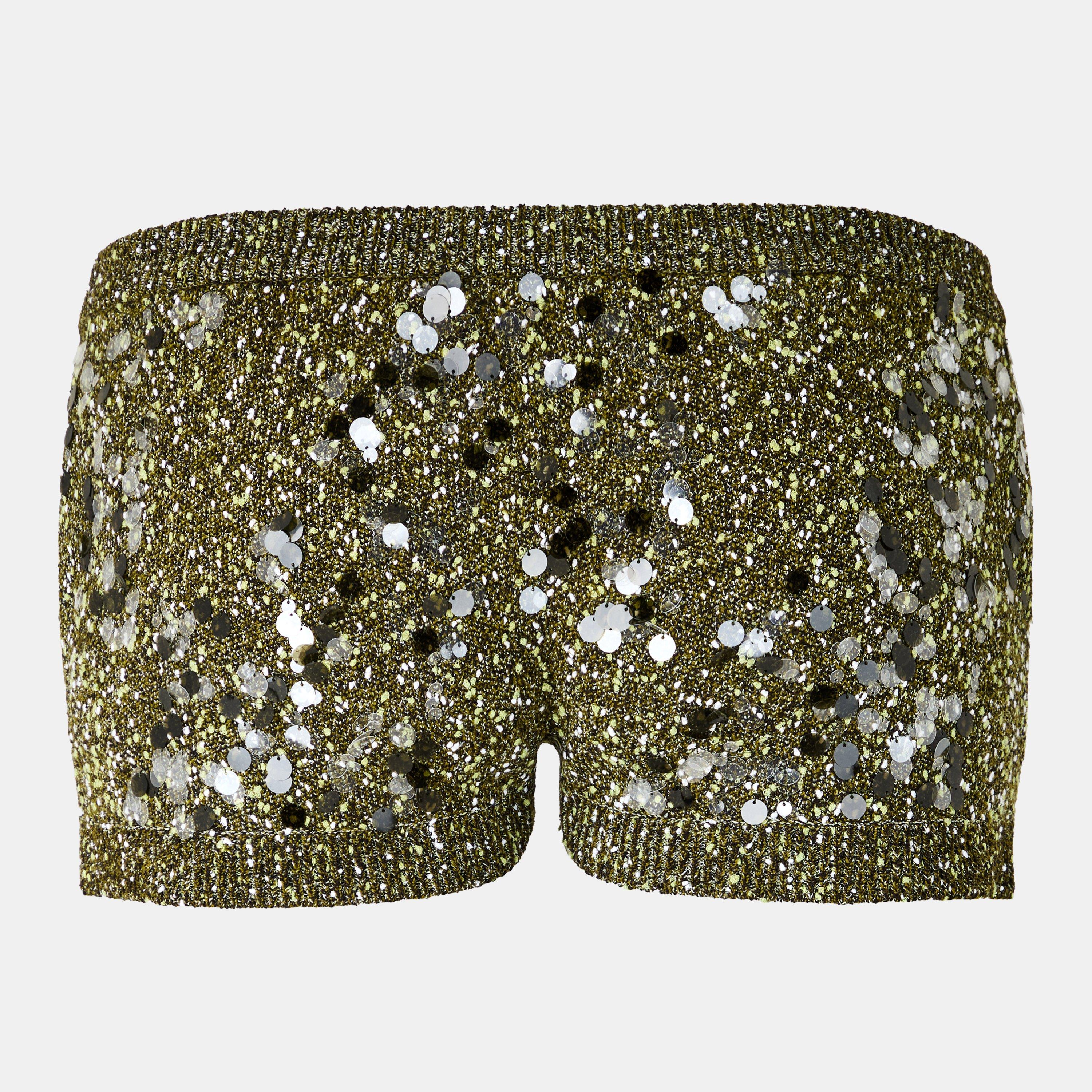 Military Green - Gucci - Sequin Knit Shorts - 2