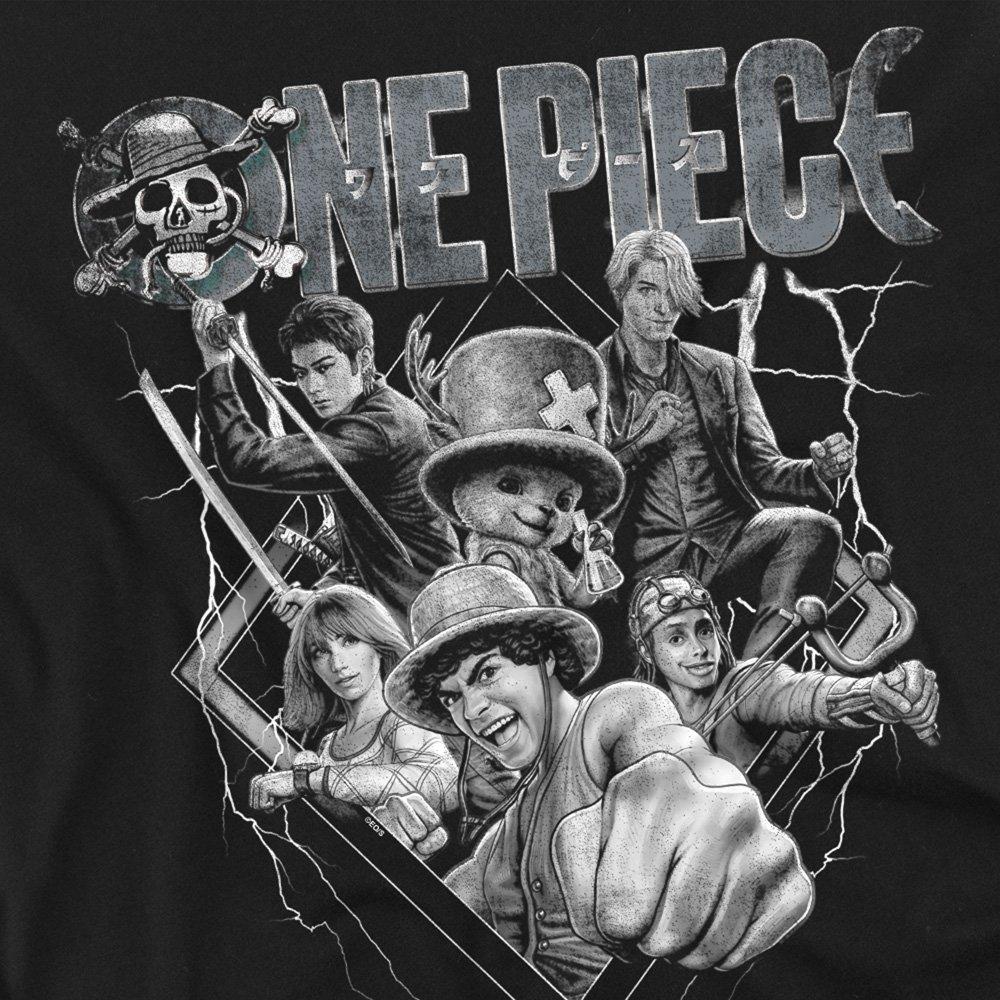 Black - One Piece - One Piece Straw Hat Crew Heavy Metal T-Shirt Blac - 2