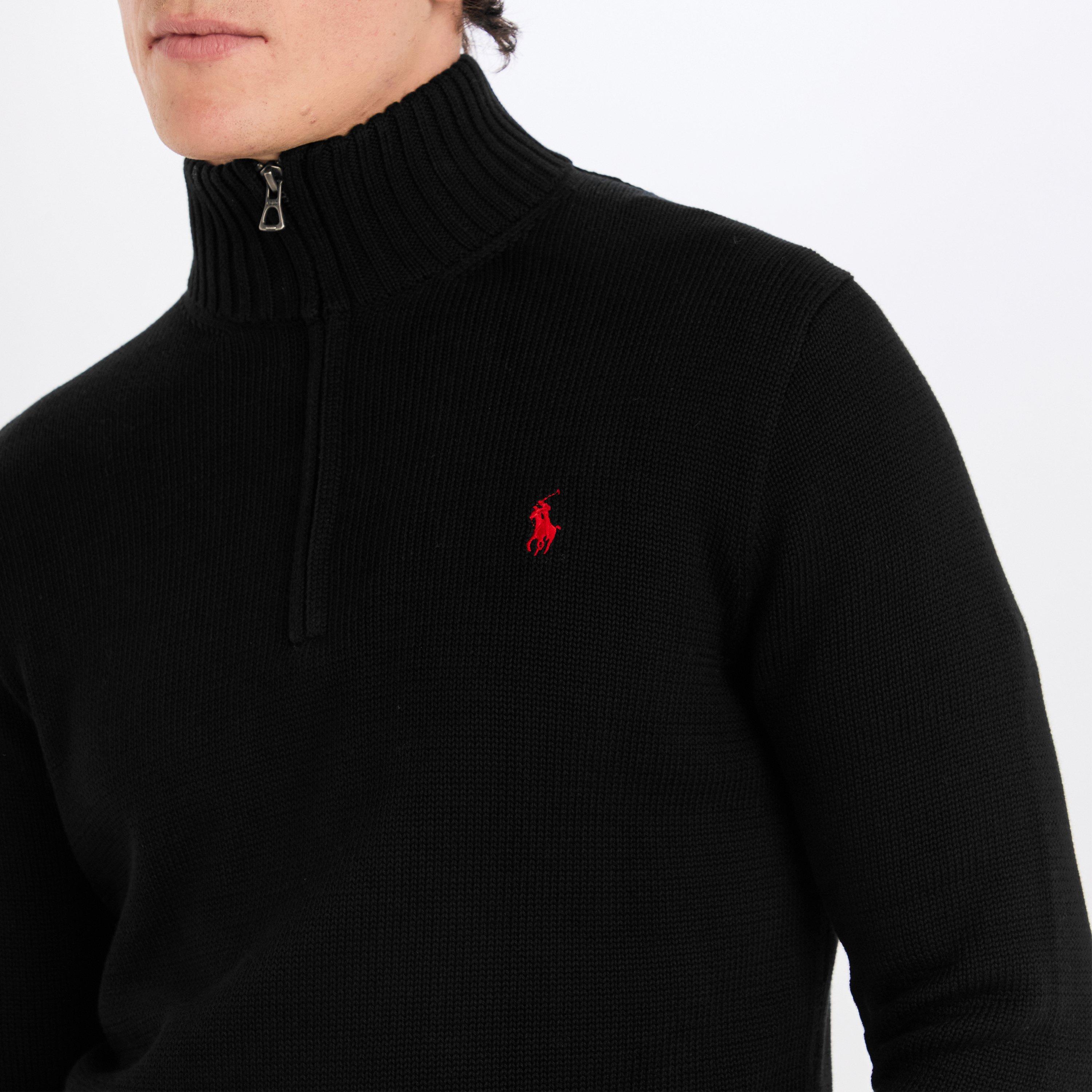 Polo Black - Polo Ralph Lauren - Mesh-Knit Cotton Quarter-Zip Jumper - 5