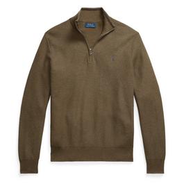 Polo Ralph Lauren Mesh Knit Cotton Quarter Zip Jumper